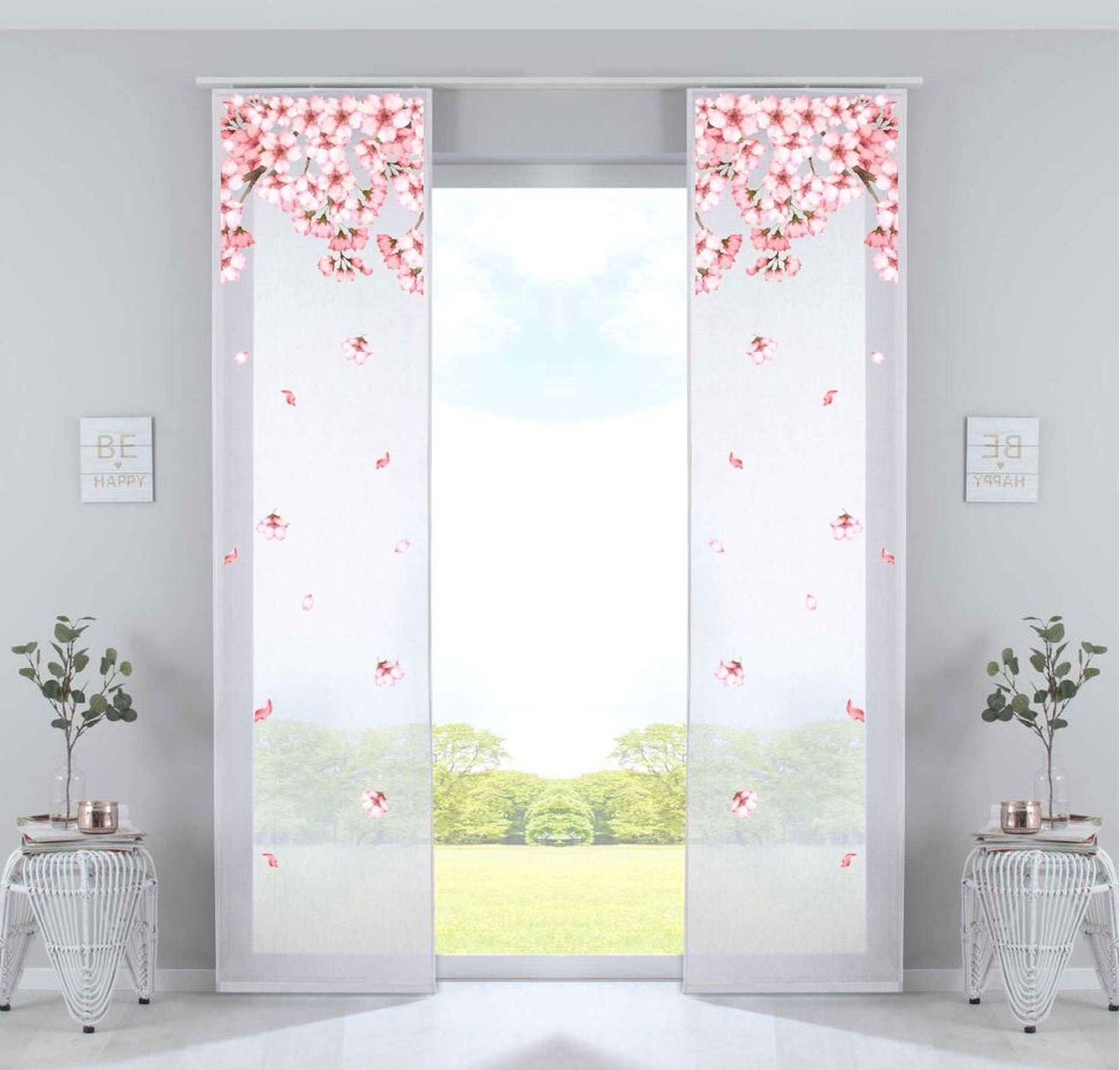 2er Set Schiebegardinen Flächenvorhänge »Izmir« Voile transparent Paneelwagen Beschwerungsstange 2022400-2 Kirschblüten Schiebegardine 2er_Set_Schiebegardinen_Flachenvorhange_Izmir_Voile_transparent_Paneelwagen_Beschwerungsstange_2022400-2_-_Gardinenbox.de_-_-3672771 | Gardinenbox.de