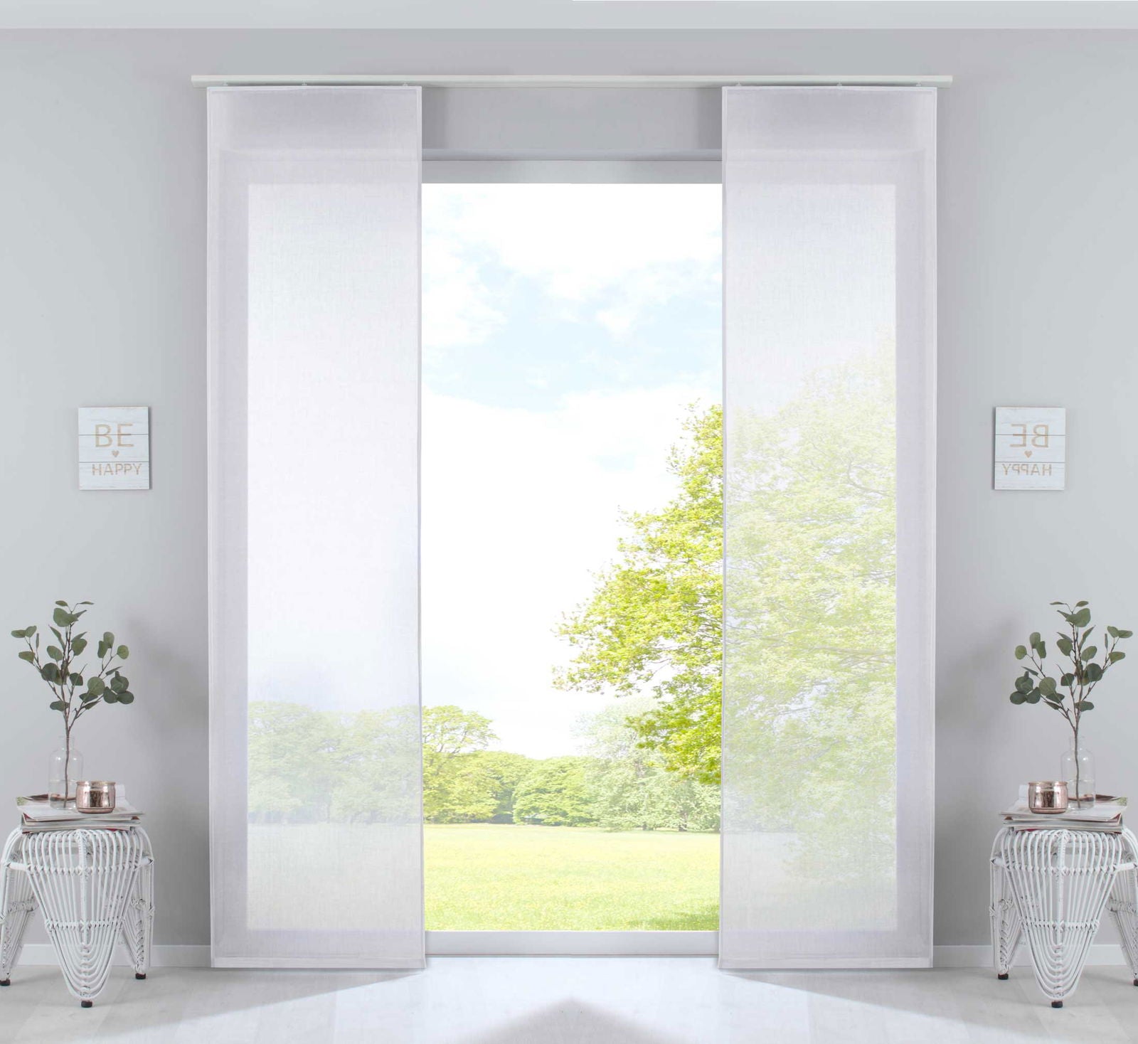2er Set Schiebegardinen »Nizza« Baumwoll-Voile Halbvoile Transparent Flächenvorhang mit Paneelwagen und Beschwerungsstange 2019032-2 Weiß Schiebegardine 2er_Set_Schiebegardinen_Nizza_Baumwoll-Voile_Halbvoile_Transparent_Flachenvorhang_mit_Paneelwagen_und_Beschwerungsstange_2019032-2_-_Gardinenbox.de_-_-3672777 | Gardinenbox.de