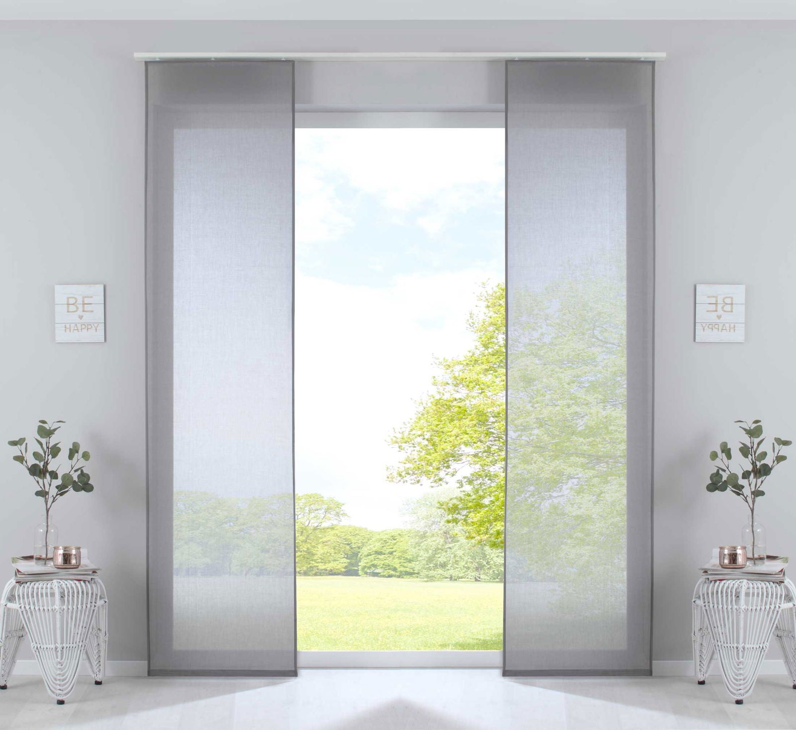 2er Set Schiebegardinen »Nizza« Baumwoll-Voile Halbvoile Transparent Flächenvorhang mit Paneelwagen und Beschwerungsstange 2019032-2 Grau Schiebegardine 2er_Set_Schiebegardinen_Nizza_Baumwoll-Voile_Halbvoile_Transparent_Flachenvorhang_mit_Paneelwagen_und_Beschwerungsstange_2019032-2_-_Gardinenbox.de_-_-3672849 | Gardinenbox.de