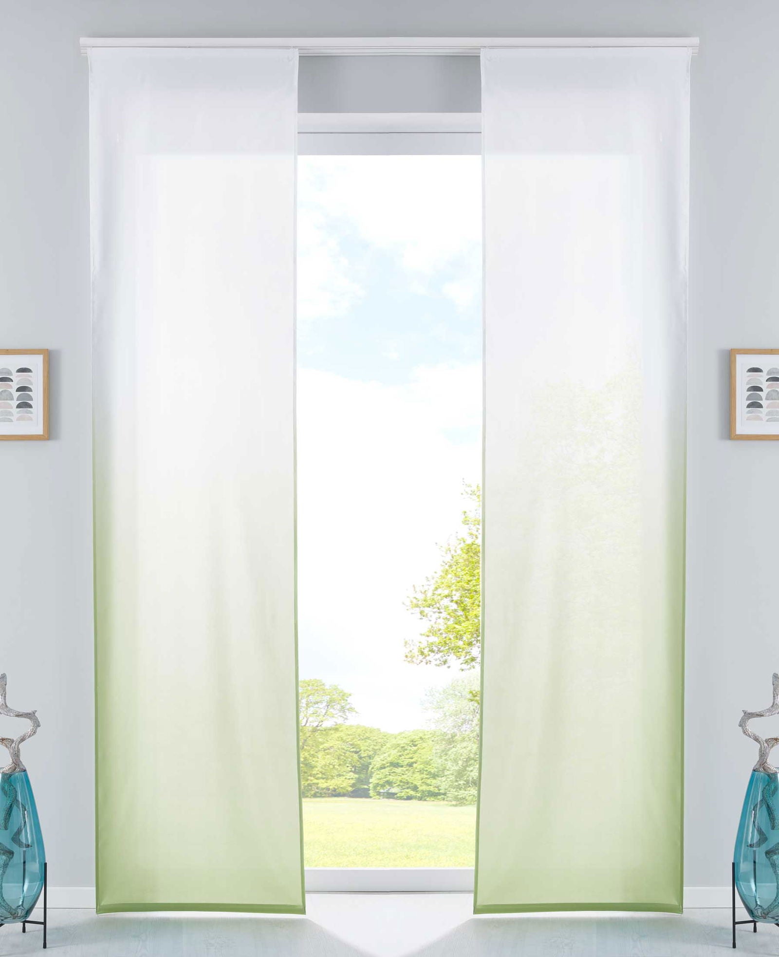 2er Set Schiebevorhänge Flächenvorhänge Blickdicht Farbverlauf Paneelwagen Beschwerungsstangen Microsatin Microfaser 85425N2 Apfelgrün Schiebegardine 2er_Set_Schiebevorhange_Flachenvorhange_Blickdicht_Farbverlauf_Paneelwagen_Beschwerungsstangen_Microsatin_Microfaser_85425N2_-_Gardinenbox.de_-_-3673131 | Gardinenbox.de