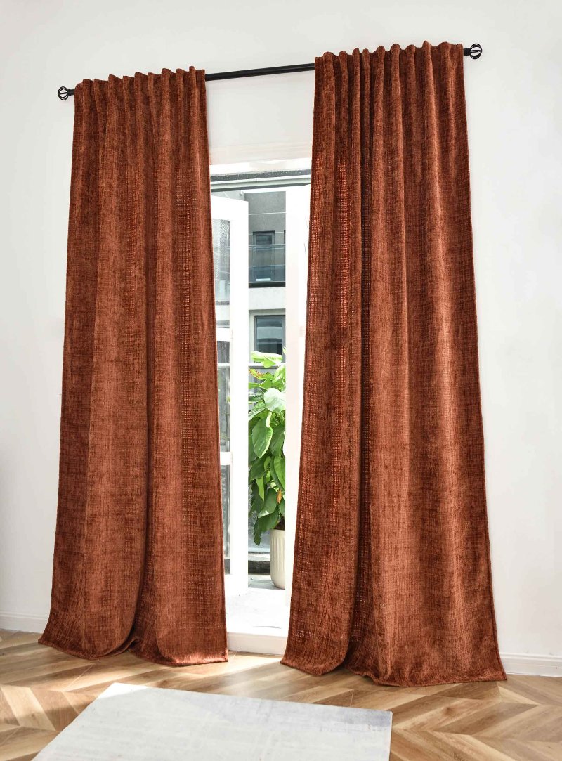 2er Set Vorhänge Chenille Jacquard »RIGA« mit Multiband-Aufhängung Luxuriöser Stil für Ihr Zuhause 2023500-2 Terrakotta Vorhang Set 47595876516104_b99222ce-e993-4130-8881-860b65008fb6 | Gardinenbox.de