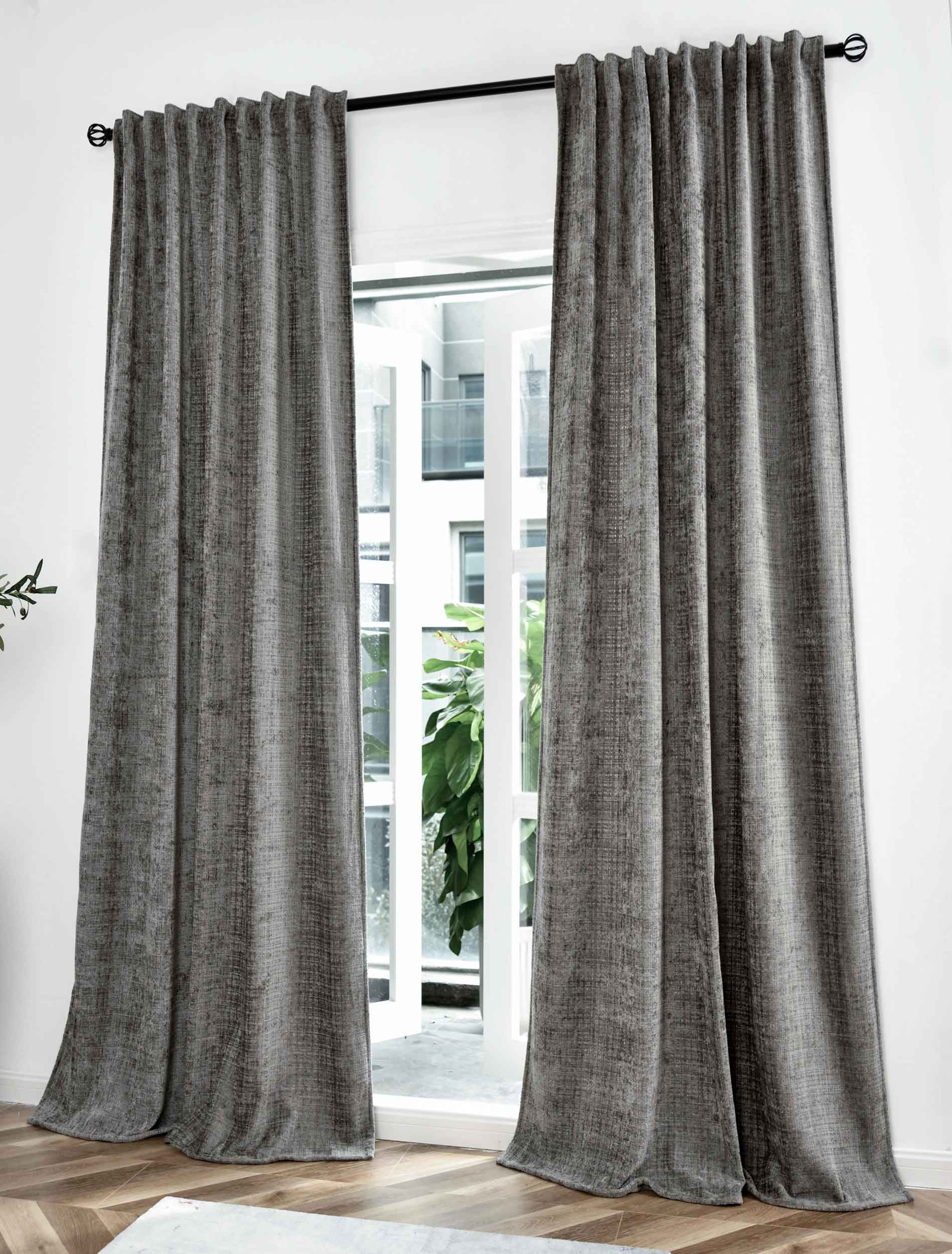 2er Set Vorhänge Chenille Jacquard »RIGA« mit Multiband-Aufhängung Luxuriöser Stil für Ihr Zuhause 2023500-2 Grau Vorhang Set 47595879465224_124e8e89-5656-466c-9883-dd2654c5061d | Gardinenbox.de