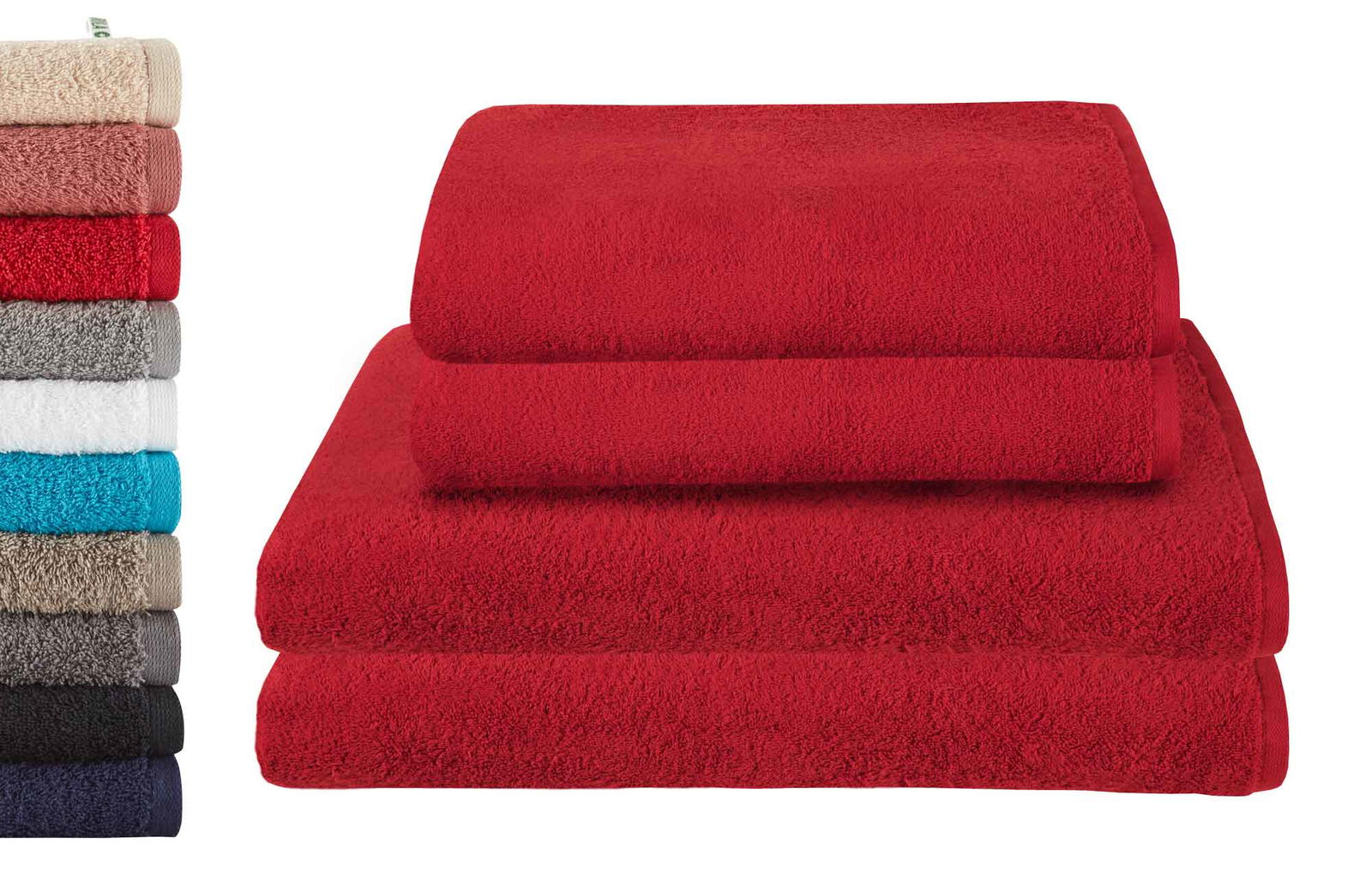 4er Set 2 Badetücher BxL 70x140 cm 2 Saunatücher 100x150 cm »Montreal« 100% Bio Baumwolle 500gr/m² Nachhaltig 2020103-4-4er Rot Frottee 4er_Set_2_Badetucher_BxL_70x140_cm_2_Saunatucher_100x150_cm_Montreal_100_Bio_Baumwolle_500gr-m_Nachhaltig_2020103-4-4er_-_Gardinenbox.de_-_-3675786 | Gardinenbox.de