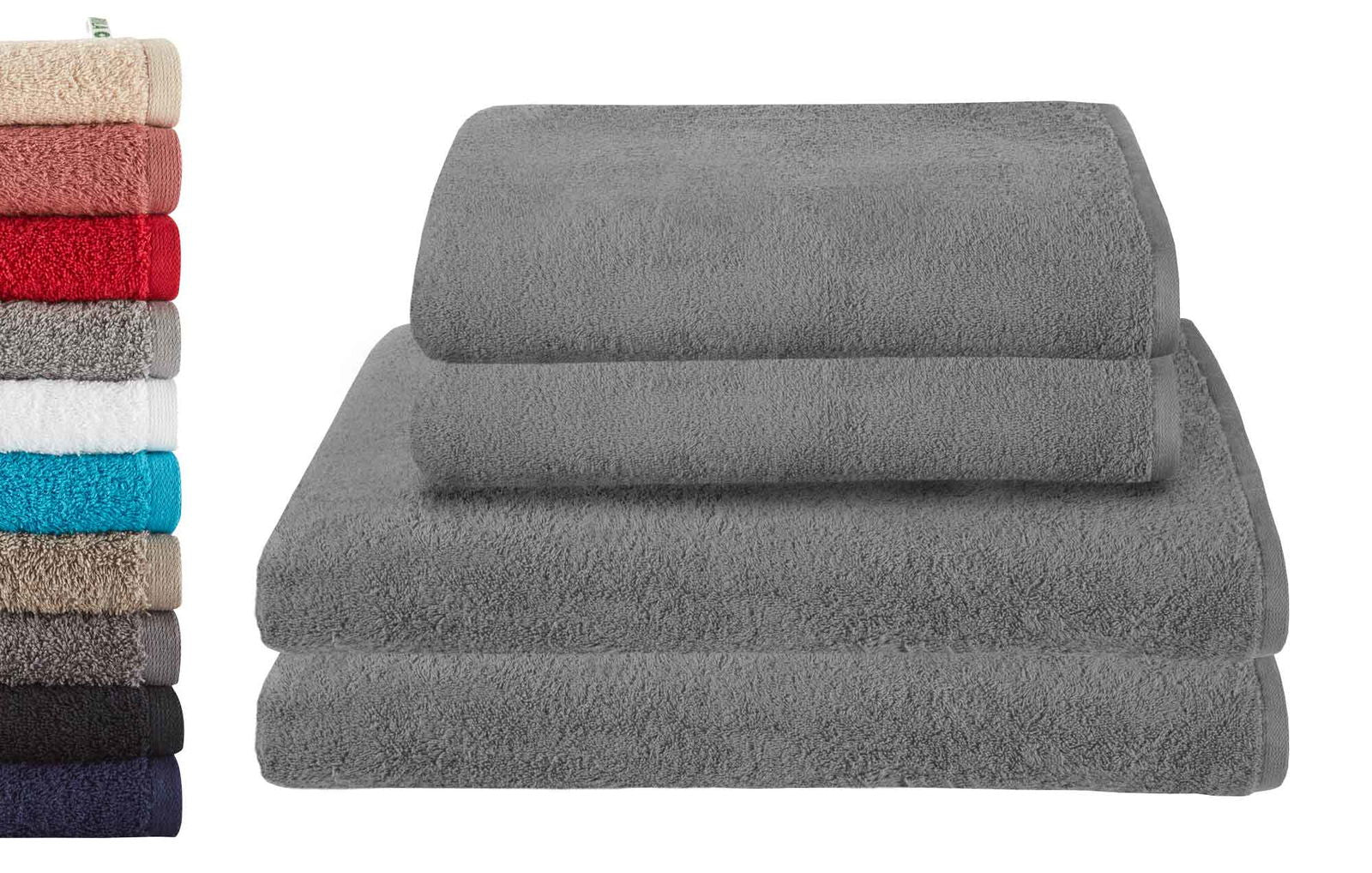 4er Set 2 Badetücher BxL 70x140 cm 2 Saunatücher 100x150 cm »Montreal« 100% Bio Baumwolle 500gr/m² Nachhaltig 2020103-4-4er Grau Frottee 4er_Set_2_Badetucher_BxL_70x140_cm_2_Saunatucher_100x150_cm_Montreal_100_Bio_Baumwolle_500gr-m_Nachhaltig_2020103-4-4er_-_Gardinenbox.de_-_-3675817 | Gardinenbox.de