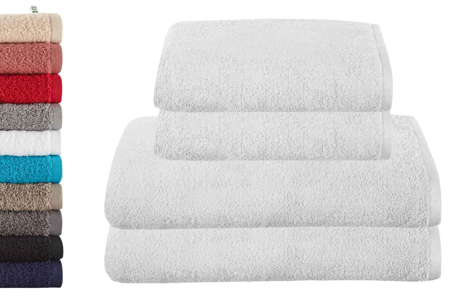 4er Set 2 Handtücher 50x100 cm 2 Badetücher BxL 70x140 cm »Montreal« 100% Bio Baumwolle 500gr/m² Nachhaltig 2020102-3-4erset Weiß Frottee 4er_Set_2_Handtucher_50x100_cm_2_Badetucher_BxL_70x140_cm_Montreal_100_Bio_Baumwolle_500gr-m_Nachhaltig_2020102-3-4erset_-_Gardinenbox.de_-_-3675911 | Gardinenbox.de
