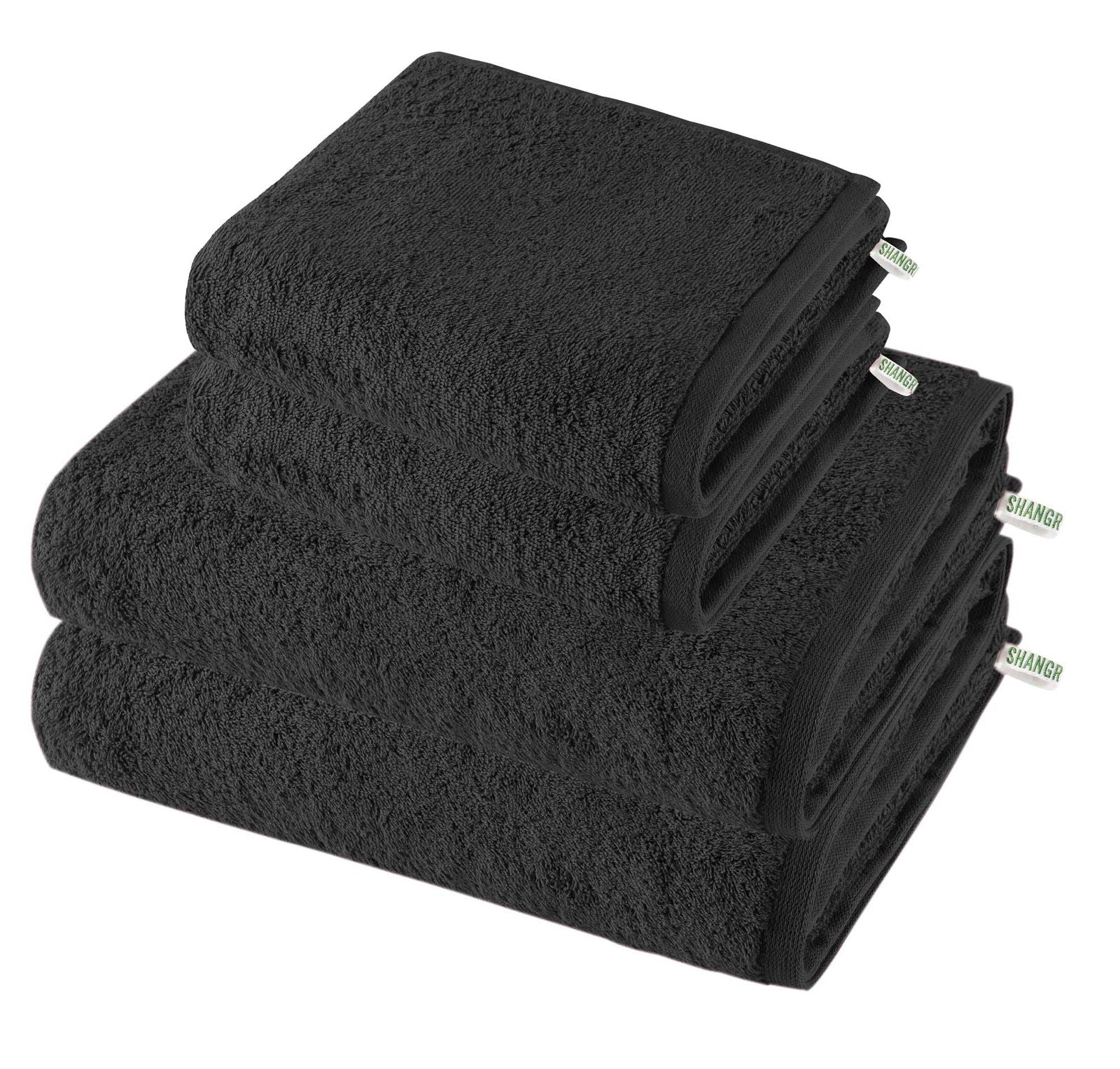 4er Set 2 Handtücher 50x100 cm 2 Saunatücher 100x150 cm Premium Qualität »Montreal« Bio Baumwolle Nachhaltig 2020102-4set Schwarz Frottee 4er_Set_2_Handtucher_50x100_cm_2_Saunatucher_100x150_cm_Premium_Qualitat_Montreal_Bio_Baumwolle_Nachhaltig_2020102-4set_-_Gardinenbox.de_-_-3676092 | Gardinenbox.de