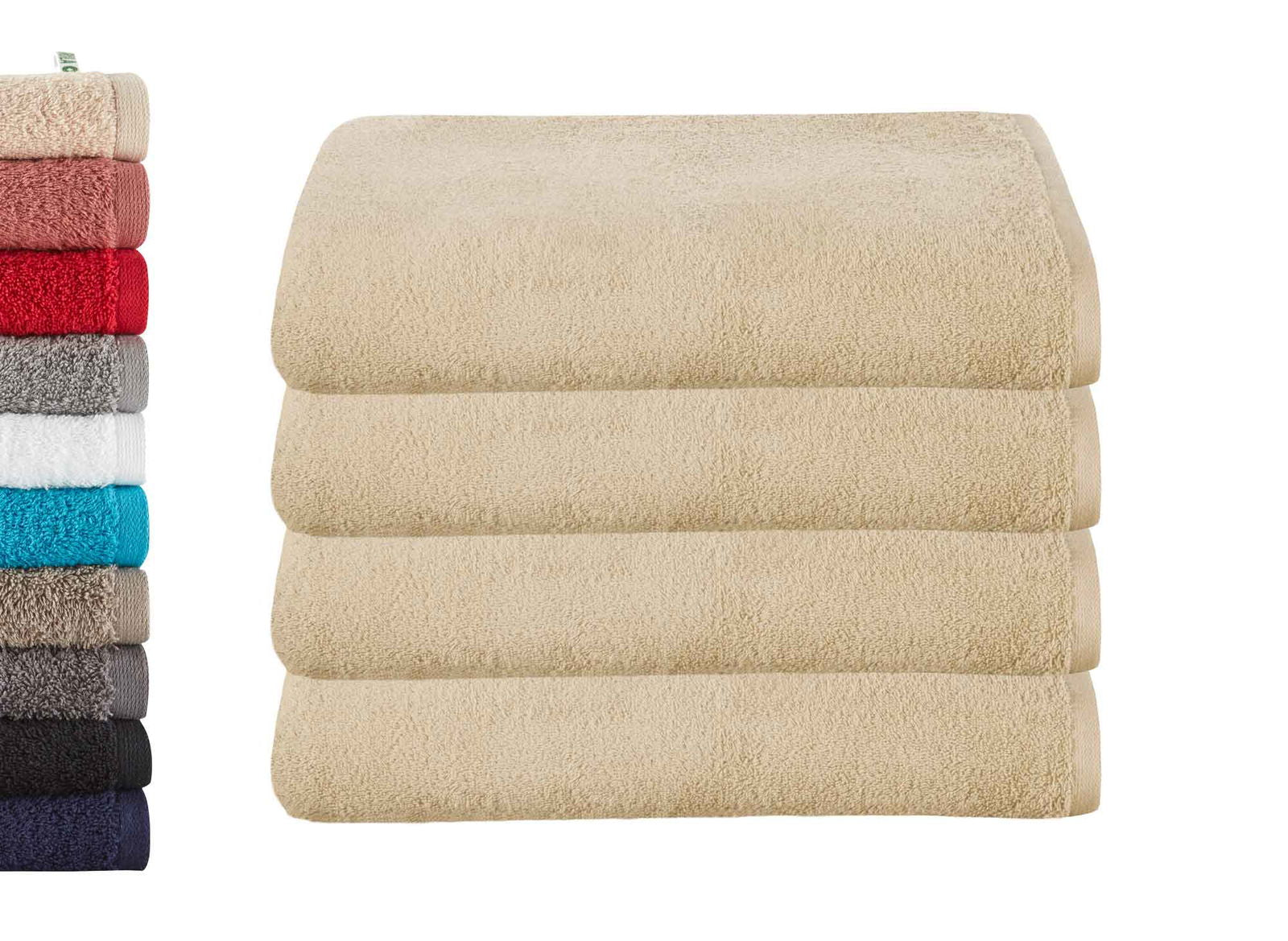 4er Set Badetücher »Montreal« 500 g/m² 100% Bio Baumwolle Made in Green 2020103-4er Beige Frottee 4er_Set_Badetucher_Montreal_500_g-m_100_Bio_Baumwolle_Made_in_Green_2020103-4er_-_Gardinenbox.de_-_-3676314 | Gardinenbox.de