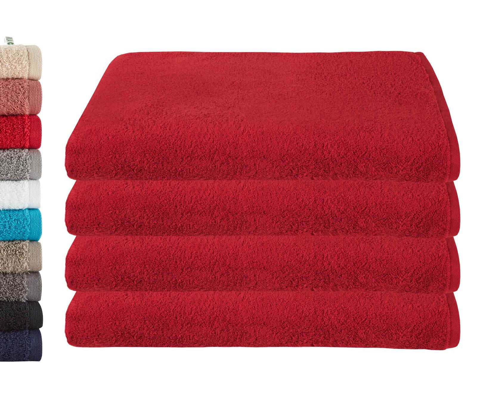 4er Set Saunatücher Frottee »Montreal« 500 g/m² 100% Bio Baumwolle Made in Green 2020104-4er Rot Frottee 4er_Set_Saunatucher_Frottee_Montreal_500_g-m_100_Bio_Baumwolle_Made_in_Green_2020104-4er_-_Gardinenbox.de_-_-3677047 | Gardinenbox.de