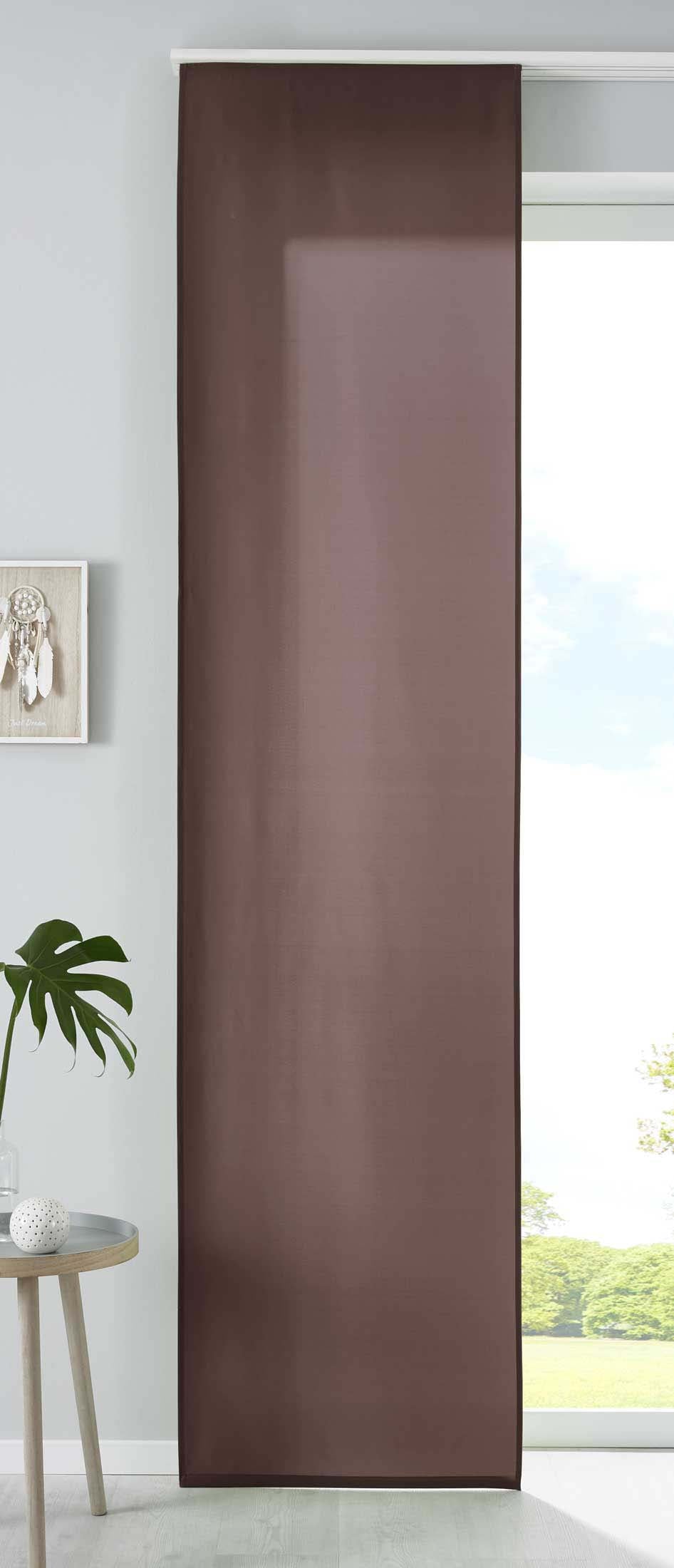1er Set Schiebegardine Flächenvorhang Mikrofaser Vorhang Gardine Raumteiler Matt Paneelwagen Beschwerungsstange 85600N Braun Schiebegardine 85600Nbraun_b8c38730-55a4-4d3e-8248-9089578edb22 | Gardinenbox.de