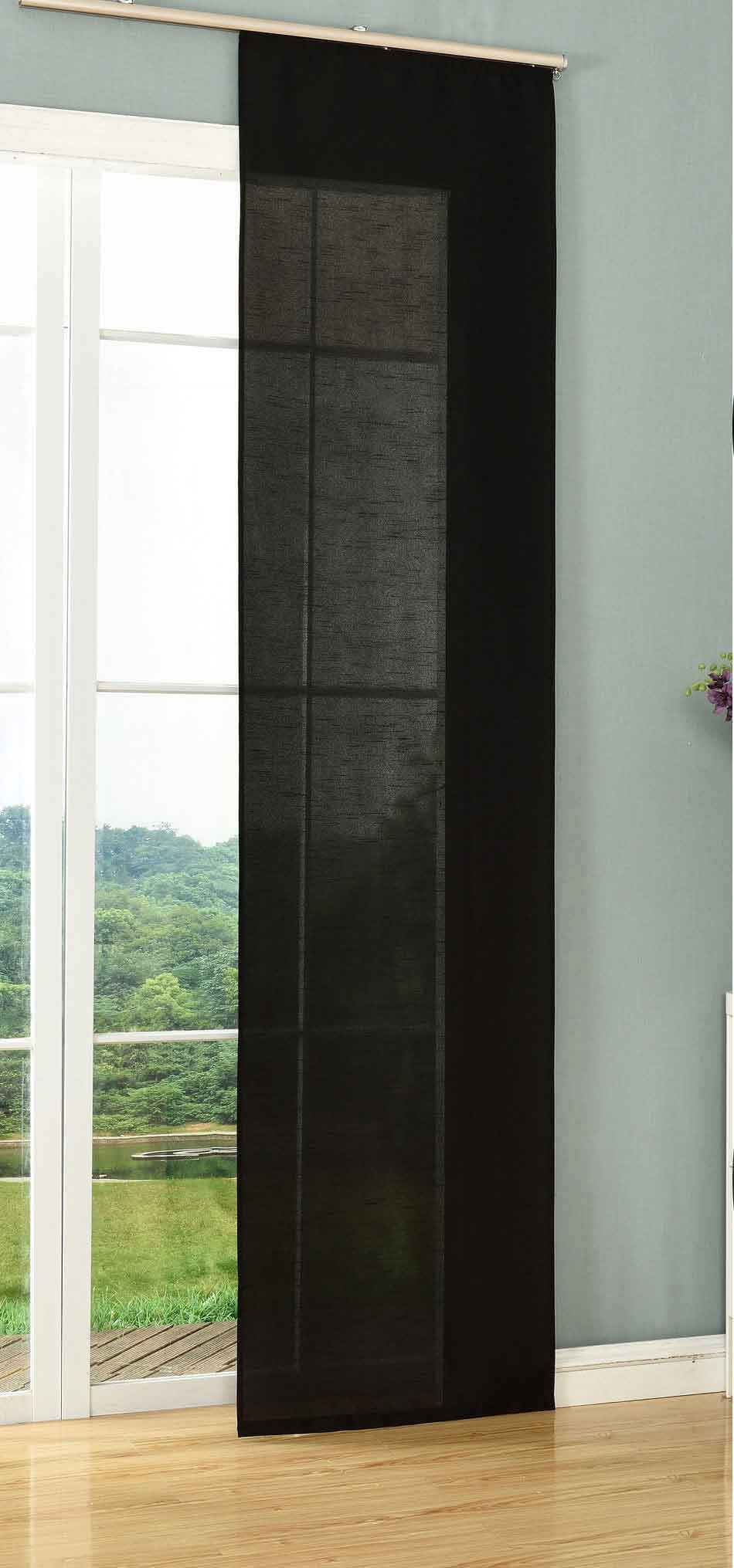 Schiebegardine Flächenvorhang Wildseide Optik Vorhang Gardine cm (Höhe x Breite) 85620 Schwarz Schiebegardine 85620schwarz | Gardinenbox.de