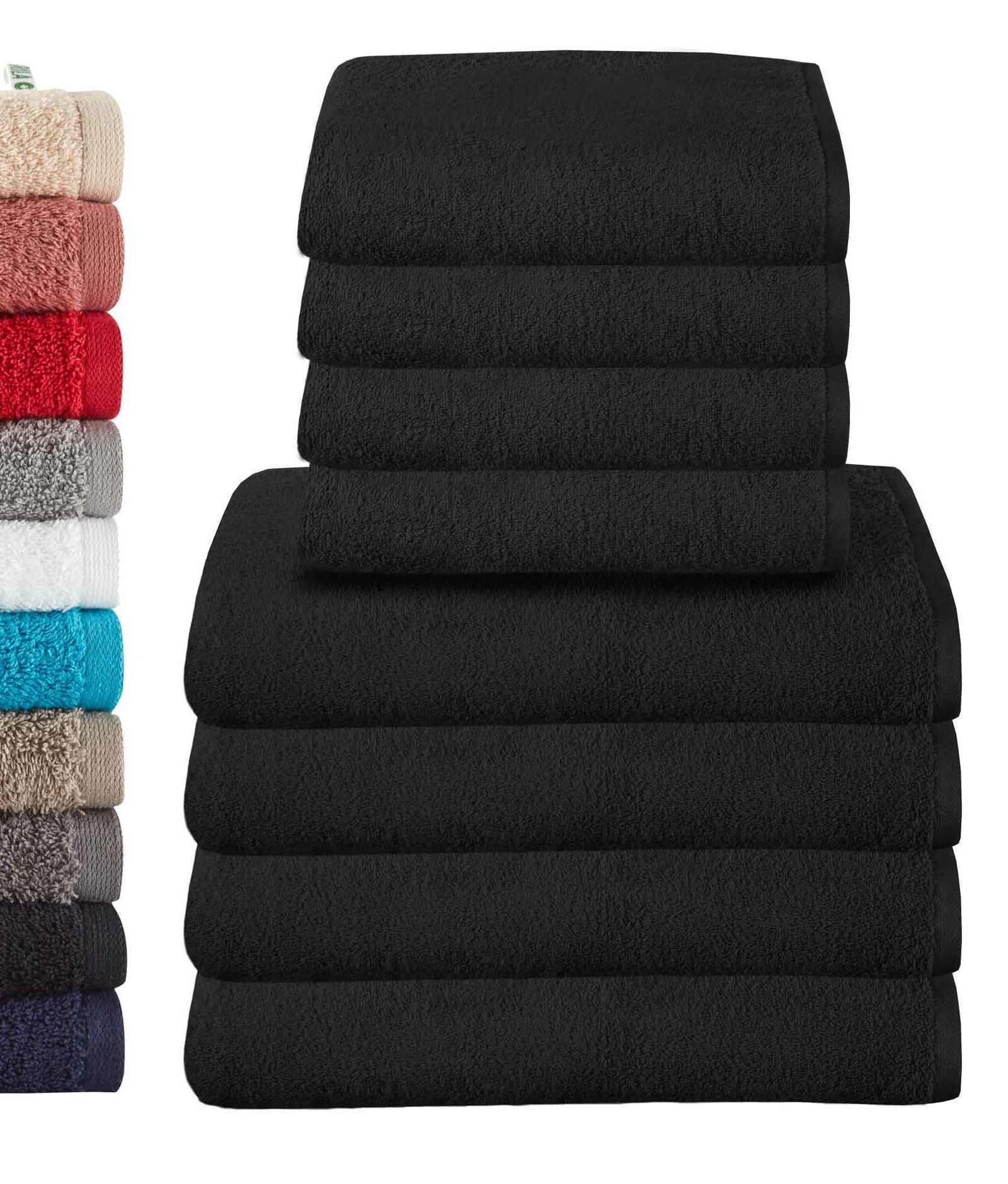 8er Set 4 Handtücher 50x100 cm 4 Badetücher BxL 70x140 cm »Montreal« 100% Bio Baumwolle 500gr/m² Nachhaltig 2020102-3-8set Schwarz Frottee 8er_Set_4_Handtucher_50x100_cm_4_Badetucher_BxL_70x140_cm_Montreal_100_Bio_Baumwolle_500gr-m_Nachhaltig_2020102-3-8set_-_Gardinenbox.de_-_-3677490 | Gardinenbox.de