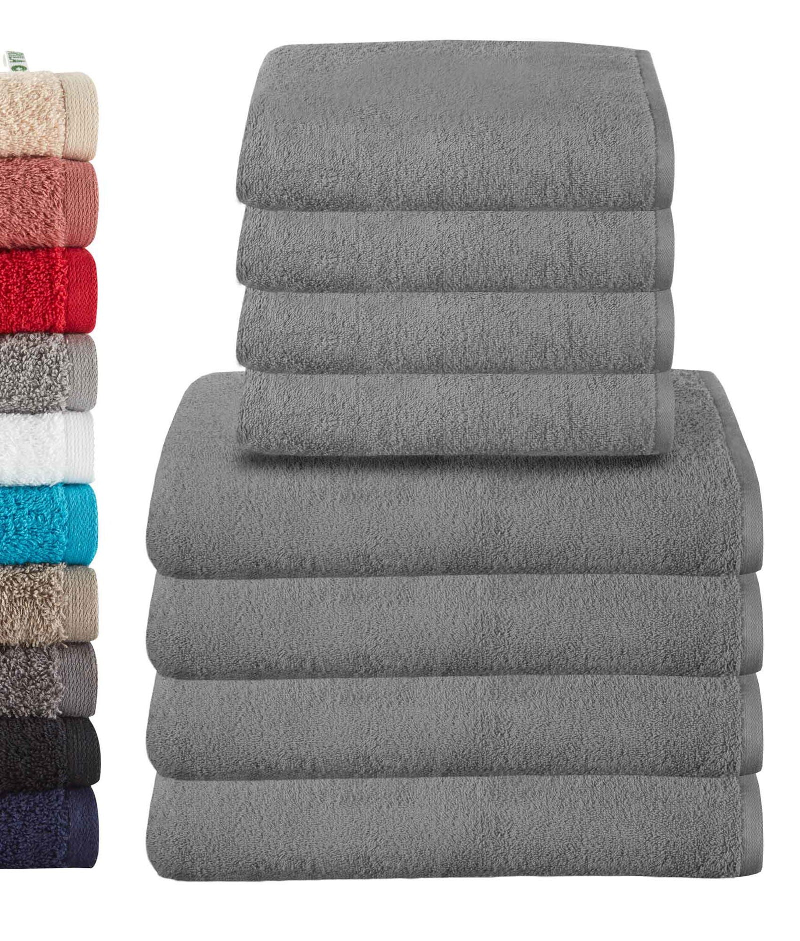8er Set 4 Handtücher 50x100 cm 4 Badetücher BxL 70x140 cm »Montreal« 100% Bio Baumwolle 500gr/m² Nachhaltig 2020102-3-8set Grau Frottee 8er_Set_4_Handtucher_50x100_cm_4_Badetucher_BxL_70x140_cm_Montreal_100_Bio_Baumwolle_500gr-m_Nachhaltig_2020102-3-8set_-_Gardinenbox.de_-_-3677544 | Gardinenbox.de