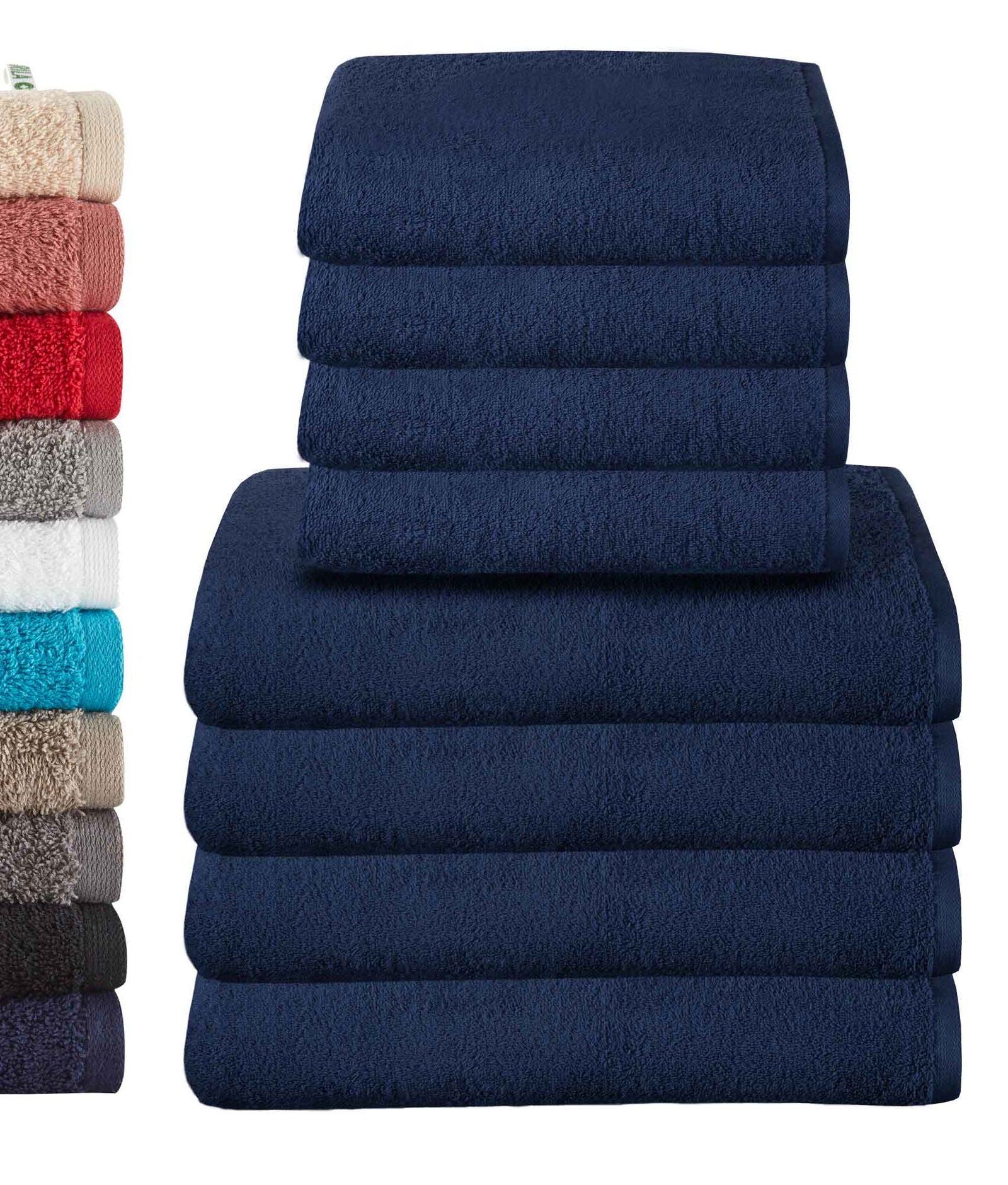 8er Set 4 Handtücher 50x100 cm 4 Badetücher BxL 70x140 cm »Montreal« 100% Bio Baumwolle 500gr/m² Nachhaltig 2020102-3-8set Dunkelblau Frottee 8er_Set_4_Handtucher_50x100_cm_4_Badetucher_BxL_70x140_cm_Montreal_100_Bio_Baumwolle_500gr-m_Nachhaltig_2020102-3-8set_-_Gardinenbox.de_-_-3677581 | Gardinenbox.de