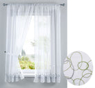 AURA Stickerei Gardinen Set 4 Tlg. Raffhalter Tunneldurchzug Gardinenband für Gardinenschienen 112230 Grün Scheibengardine AURA_Stickerei_Gardinen_Set_4_Tlg._Raffhalter_Tunneldurchzug_Gardinenband_fur_Gardinenschienen_112230_-_Gardinenbox.de_-_-3678220 | Gardinenbox.de