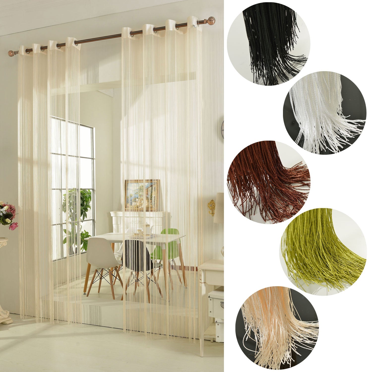 Fadengardine Fadenstore Vorhang mit Ösen Raumteiler 140 x 250 cm 20304 Fadengardine Fadengardine_Fadenstore_Vorhang_mit_Osen_Raumteiler_140_x_250_cm_20304_-_Gardinenbox.de_-_-3679329 | Gardinenbox.de