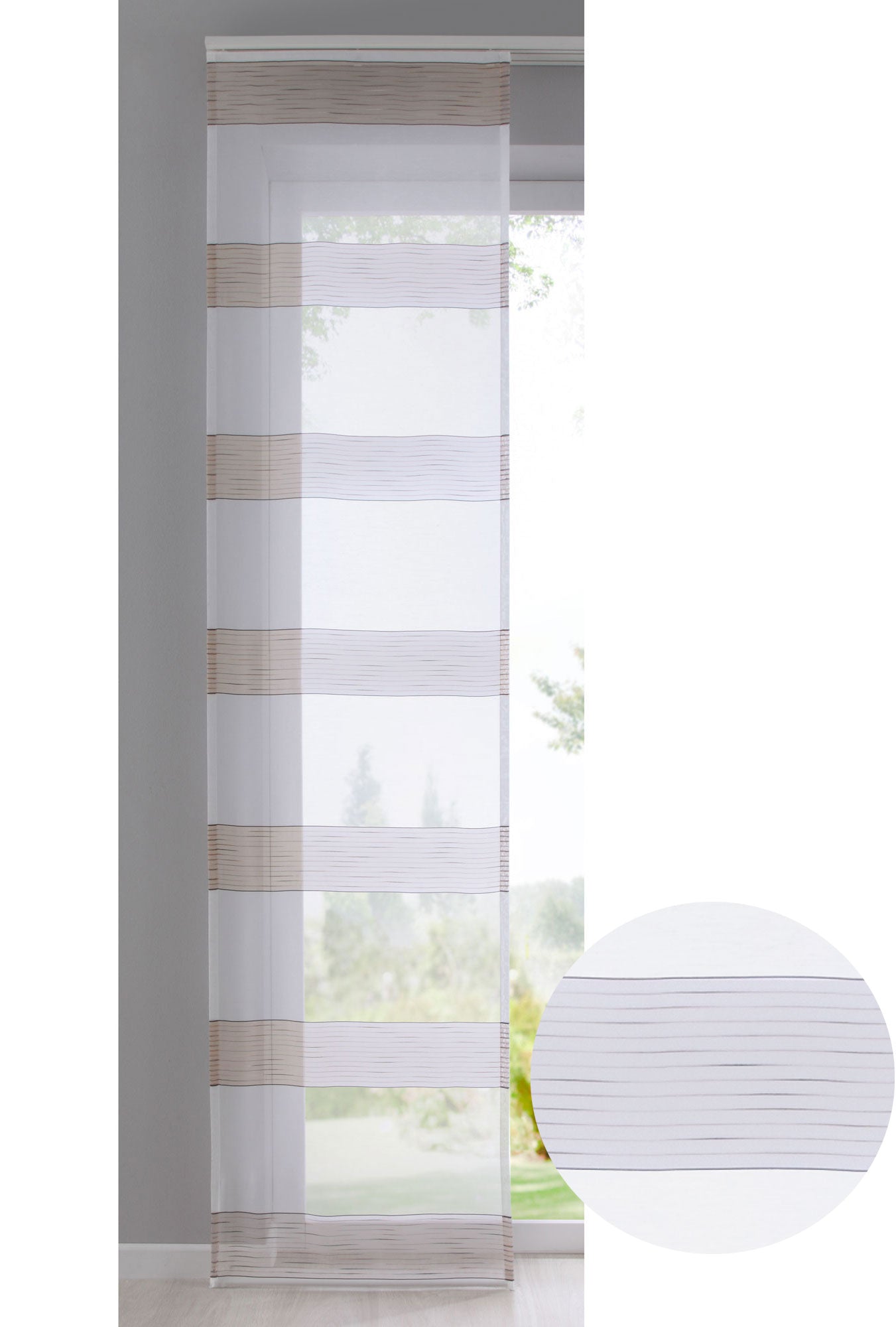 Flächenvorhang »Antalya« Linien Muster Schiebegardine Raumteiler Querlinien Wohnzimmer 10000313 Braun Schiebegardine Flachenvorhang_Antalya_Linien_Muster_Schiebegardine_Raumteiler_Querlinien_Wohnzimmer_10000313_-_Gardinenbox.de_-_-3680292 | Gardinenbox.de