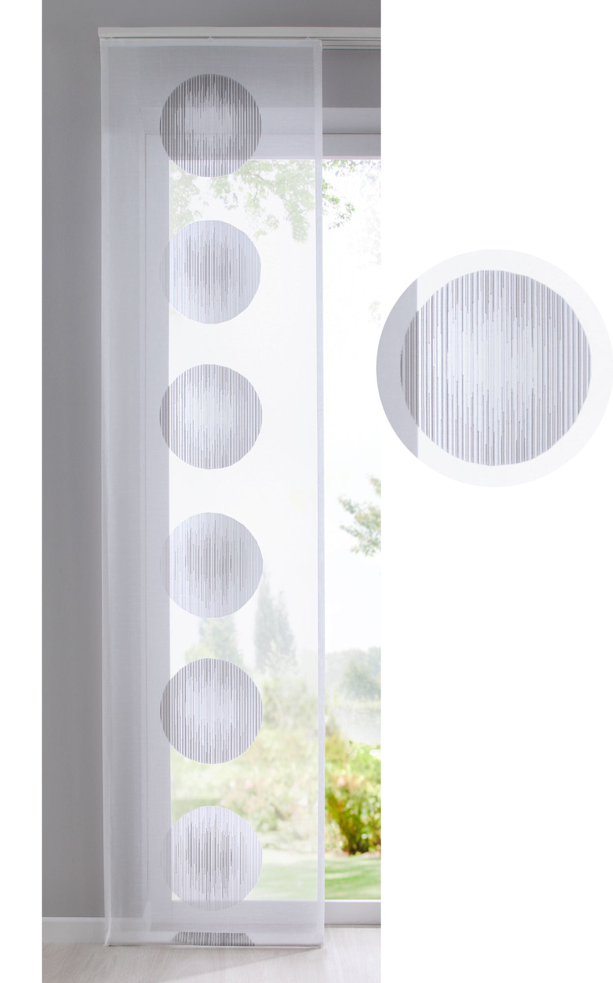 Flächenvorhang »Balikesir« Kreise Muster Schiebegardine Raumteiler Querlinien Wohnzimmer Kugel Ball 10000316 Schwarz Schiebegardine Flachenvorhang_Balikesir_Kreise_Muster_Schiebegardine_Raumteiler_Querlinien_Wohnzimmer_Kugel_Ball_10000316_-_Gardinenbox.de_-_-3680455 | Gardinenbox.de