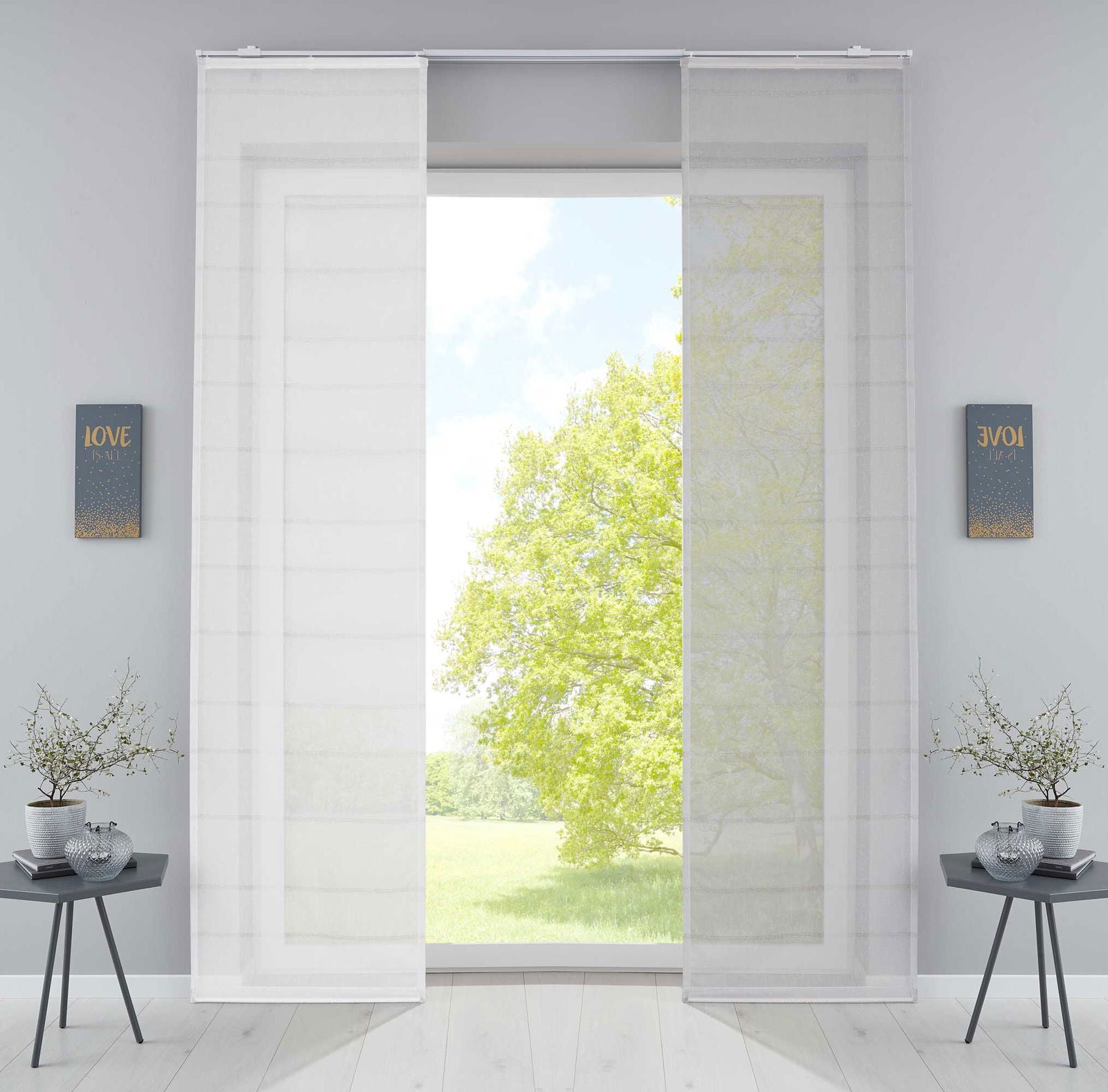 Flächenvorhang »Hatay« Gaze Gewebe Gitterstruktur Linien Musterung Schiebegardine Raumteiler Wohnzimmer 202082 Schiebegardine Flachenvorhang_Hatay_Gaze_Gewebe_Gitterstruktur_Linien_Musterung_Schiebegardine_Raumteiler_Wohnzimmer_202082_-_Gardinenbox.de_-_-3680605 | Gardinenbox.de