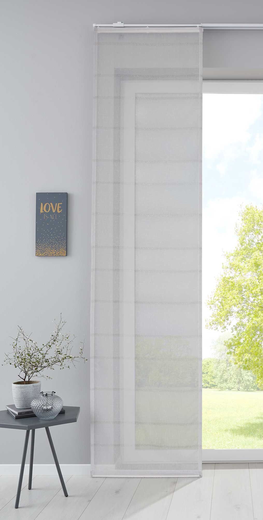 Flächenvorhang »Hatay« Gaze Gewebe Gitterstruktur Linien Musterung Schiebegardine Raumteiler Wohnzimmer 202082 Grau Schiebegardine Flachenvorhang_Hatay_Gaze_Gewebe_Gitterstruktur_Linien_Musterung_Schiebegardine_Raumteiler_Wohnzimmer_202082_-_Gardinenbox.de_-_-3680634 | Gardinenbox.de