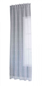 Gardine  HxB 245x145 cm Natur Pompom »VALENCIA« Multiband Aufhängung Scherli Transparent Leinen-Optik 2023400 - Gardinenbox.de - 
