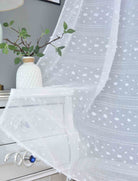 Gardine  HxB 245x145 cm Natur Pompom »VALENCIA« Multiband Aufhängung Scherli Transparent Leinen-Optik 2023400 - Gardinenbox.de - 
