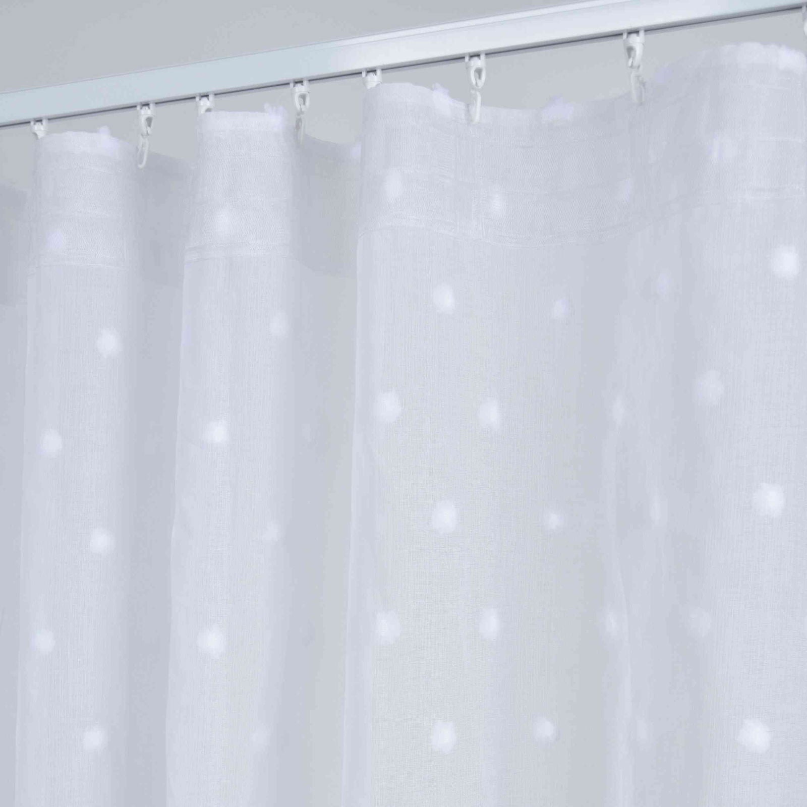 Gardine  HxB 245x145 cm Natur Pompom »VALENCIA« Multiband Aufhängung Scherli Transparent Leinen-Optik 2023400 - Gardinenbox.de - 