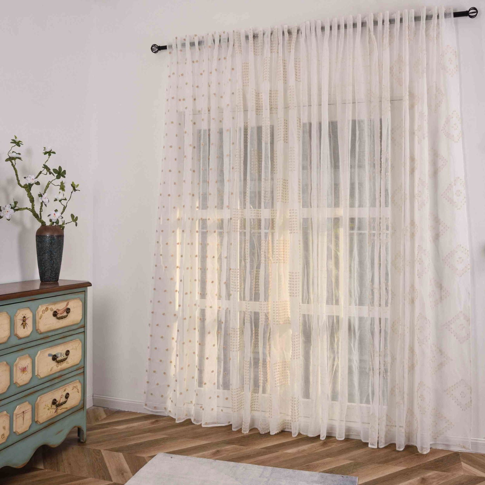 Gardine HxB 245x140 cm Natur Taupe Pompom »VALENCIA« Multiband Aufhängung Scherli Transparent Leinen-Optik 2023470 Gardinenschal Gardine_HxB_245x145_cm_Natur_Taupe_Pompom_VALENCIA_Multiband_Aufhangung_Scherli_Transparent_Leinen-Optik_2023470_-_Gardinenbox.de_-_-3681417 | Gardinenbox.de
