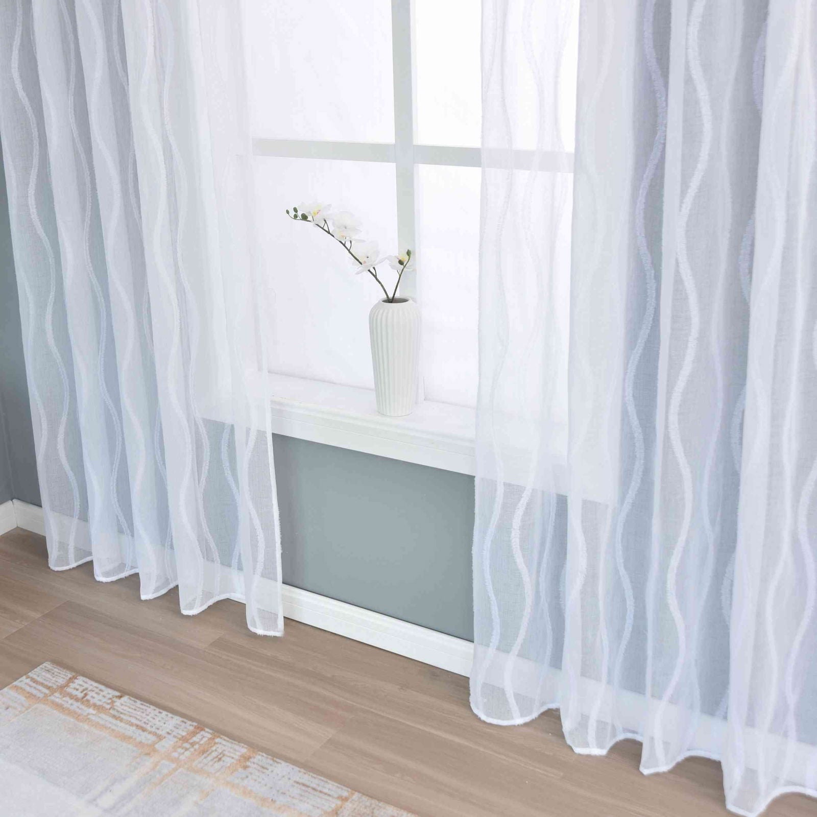 Gardine HxB 245x145 cm Natur Waves »VALENCIA« Multiband Aufhängung Scherli Transparent Leinen-Optik 2023420 - Gardinenbox.de - 