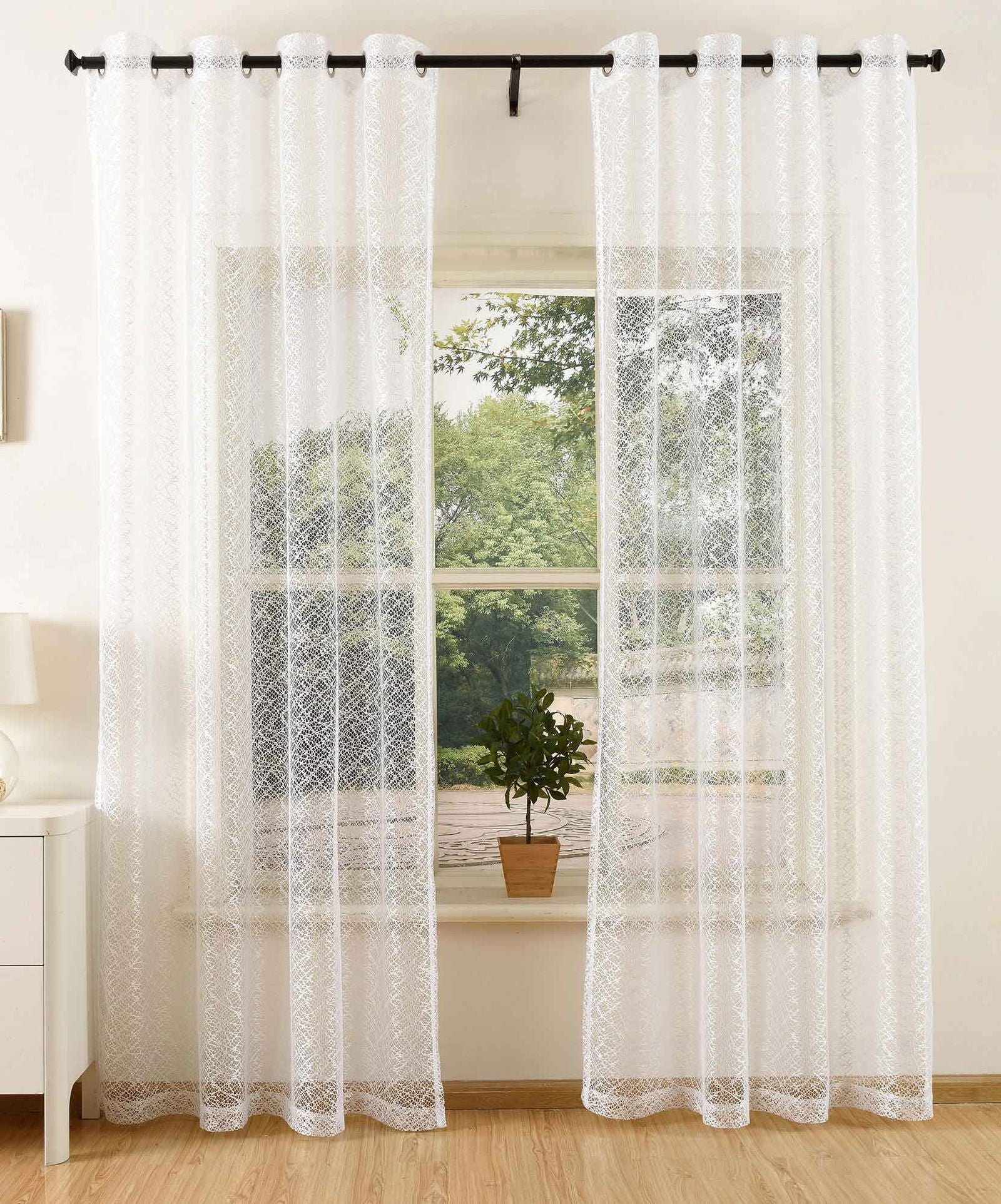 Gardine Netz Struktur mit Ösen einfarbig transparent Deko Vorhang Netzvorhang 203522 Weiß 2 Stück 245x140 Netzgardine Gardine_Netz_Struktur_mit_Osen_einfarbig_transparent_Deko_Vorhang_Netzvorhang_203522_-_Gardinenbox.de_-_-3681778 | Gardinenbox.de