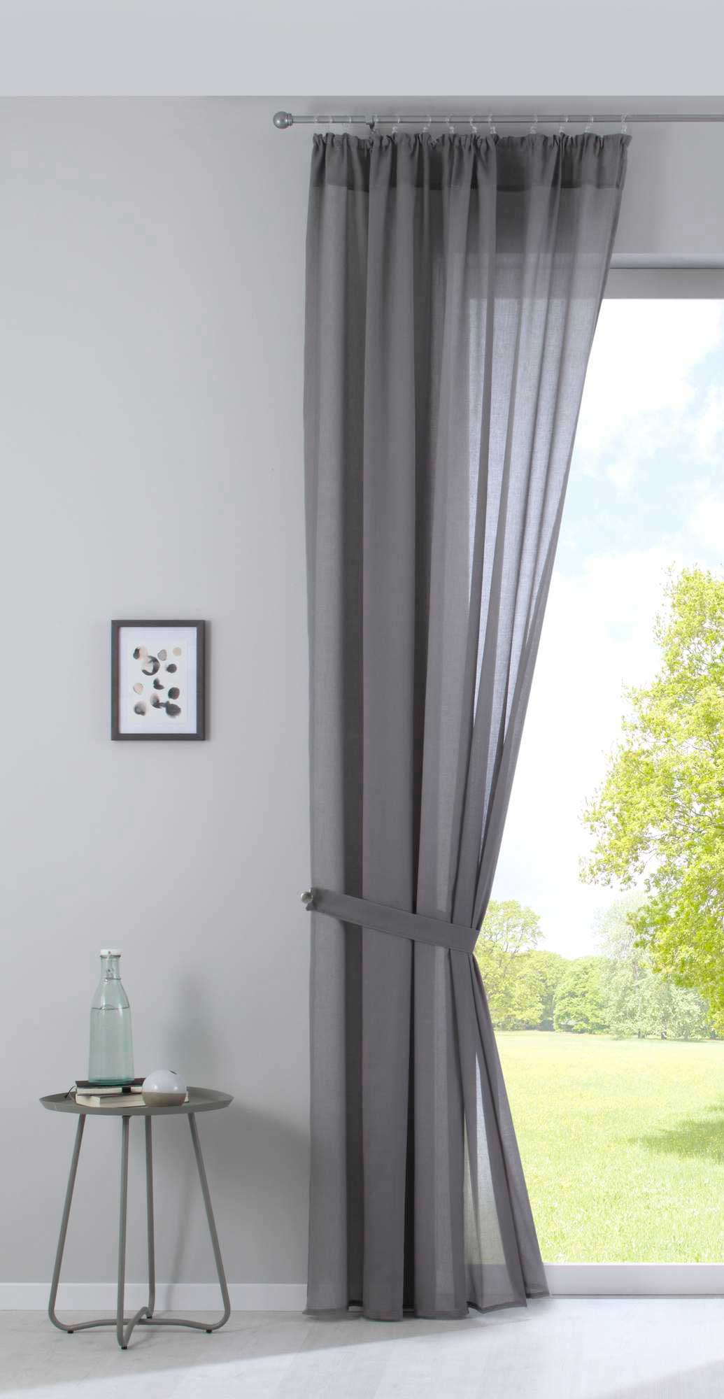 Gardine »Nizza« Baumwoll-Voile Halbvoile Transparent Store mit Gardinenband und Tuneldurchzug 2019031 Grau Gardinenschal Gardine_Nizza_Baumwoll-Voile_Halbvoile_Transparent_Store_mit_Gardinenband_und_Tuneldurchzug_2019031_-_Gardinenbox.de_-_-3683717 | Gardinenbox.de