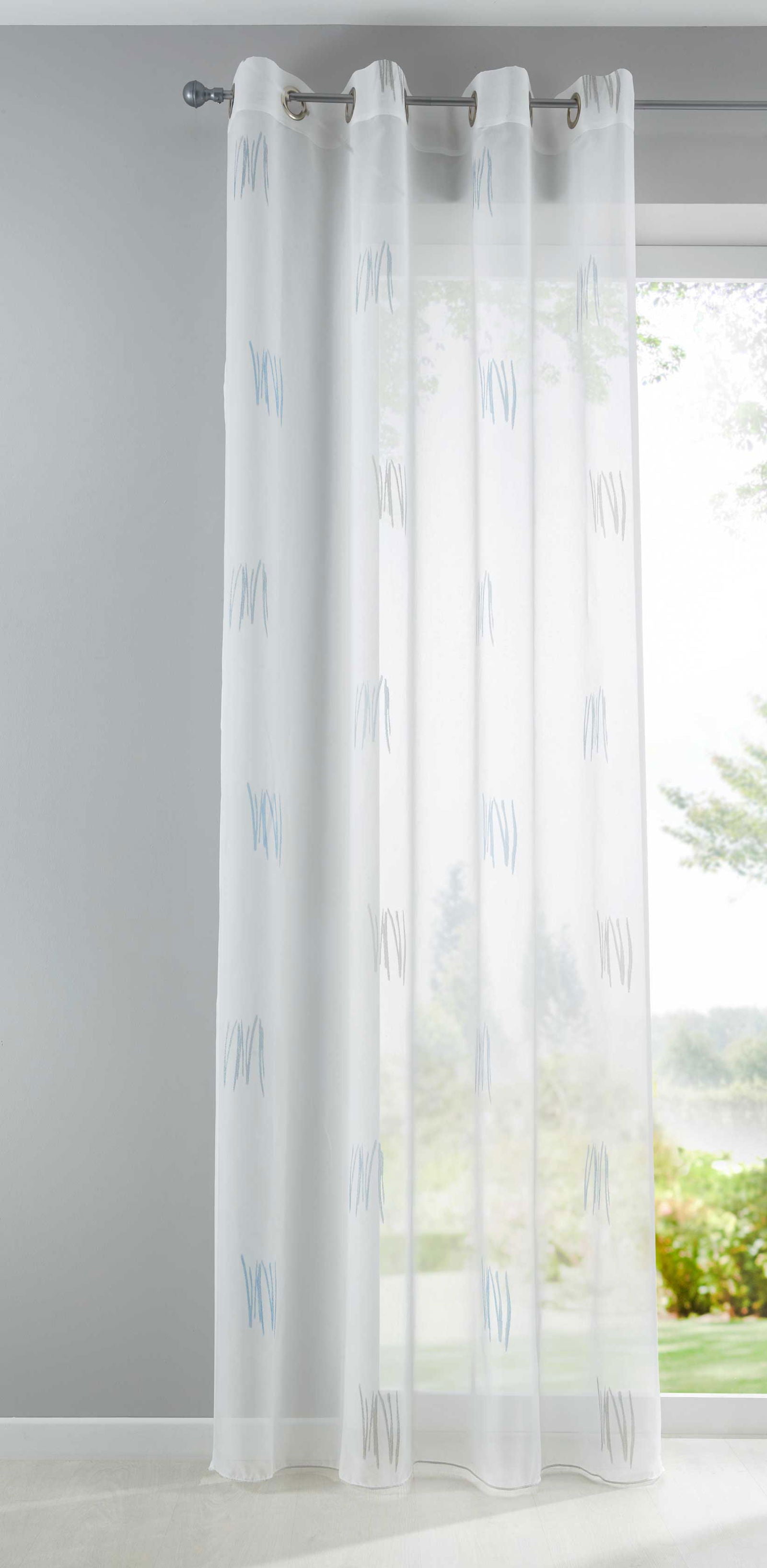 Gardine Schal Bolu Ösen Jacquardmusterung Transparent Sichtschutz Jacquard 10000143 Blau Gardinenschal Gardine_Schal_Bolu_Osen_Jacquardmusterung_Transparent_Sichtschutz_Jacquard_10000143_-_Gardinenbox.de_-_-3682583 | Gardinenbox.de