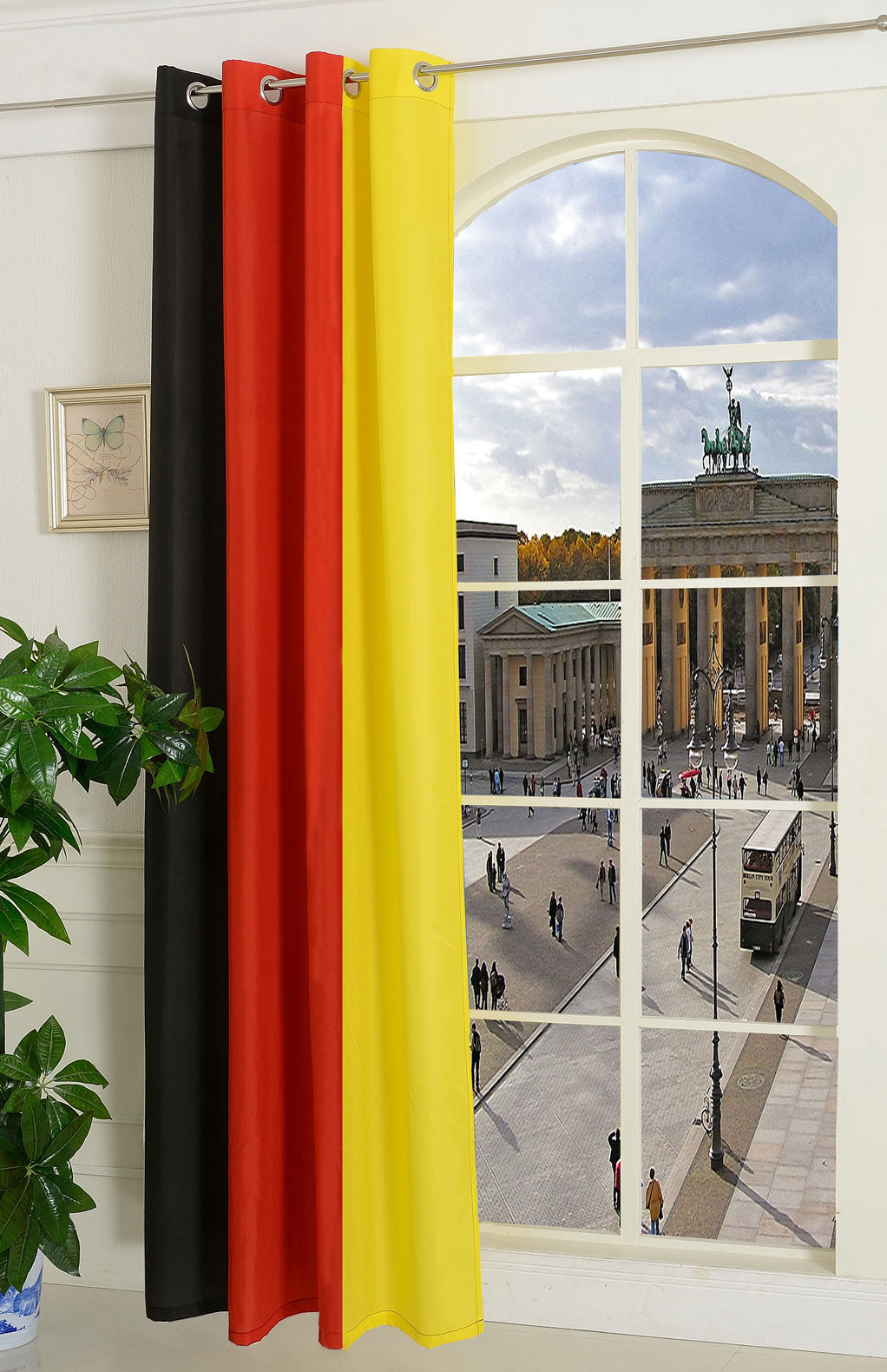 Gardine Vorhang Ösenschal  Flagge  Fußball Fan Flag Banner Landesfarben 20360 - Gardinenbox.de - 