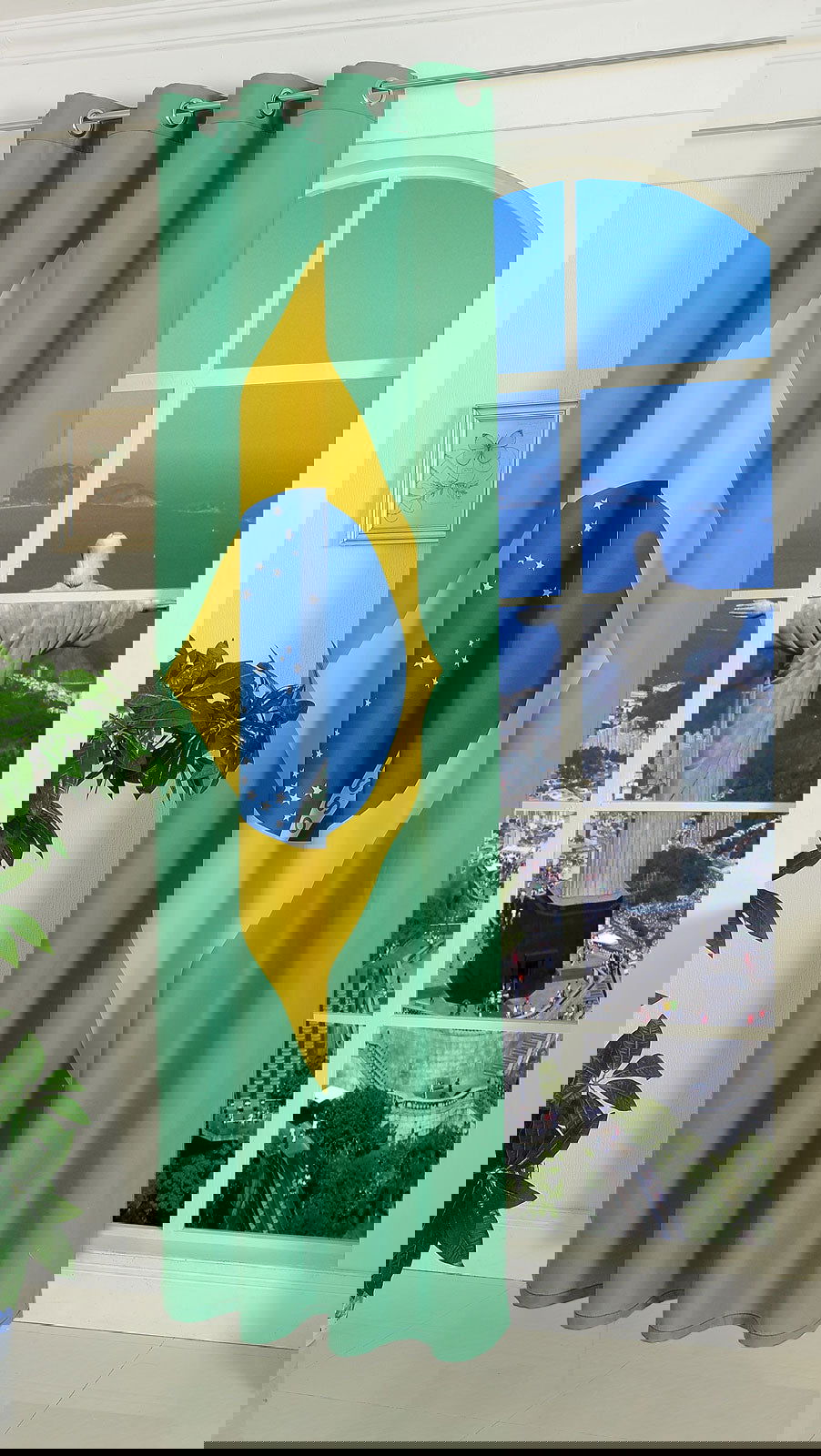 Gardine Vorhang Ösenschal  Flagge  Fußball Fan Flag Banner Landesfarben 20360 - Gardinenbox.de - 