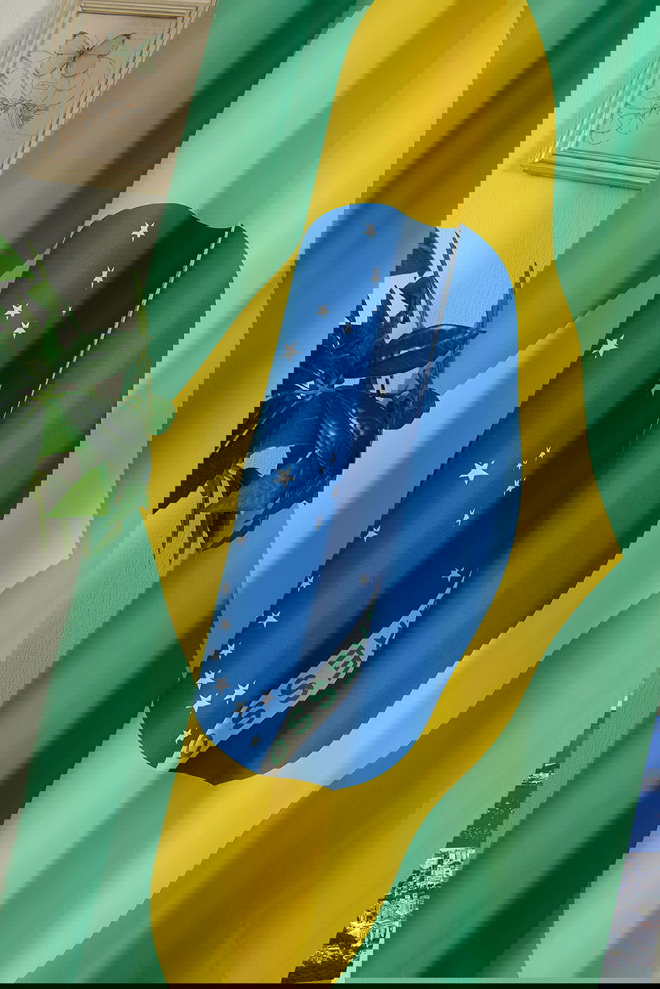 Gardine Vorhang Ösenschal  Flagge  Fußball Fan Flag Banner Landesfarben 20360 - Gardinenbox.de - 