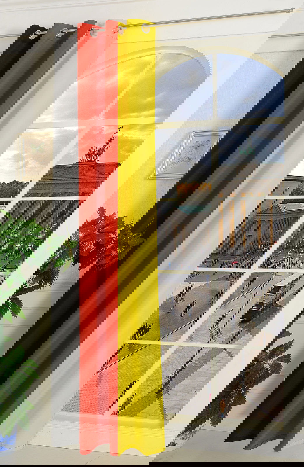 Gardine Vorhang Ösenschal  Flagge  Fußball Fan Flag Banner Landesfarben 20360 - Gardinenbox.de - 