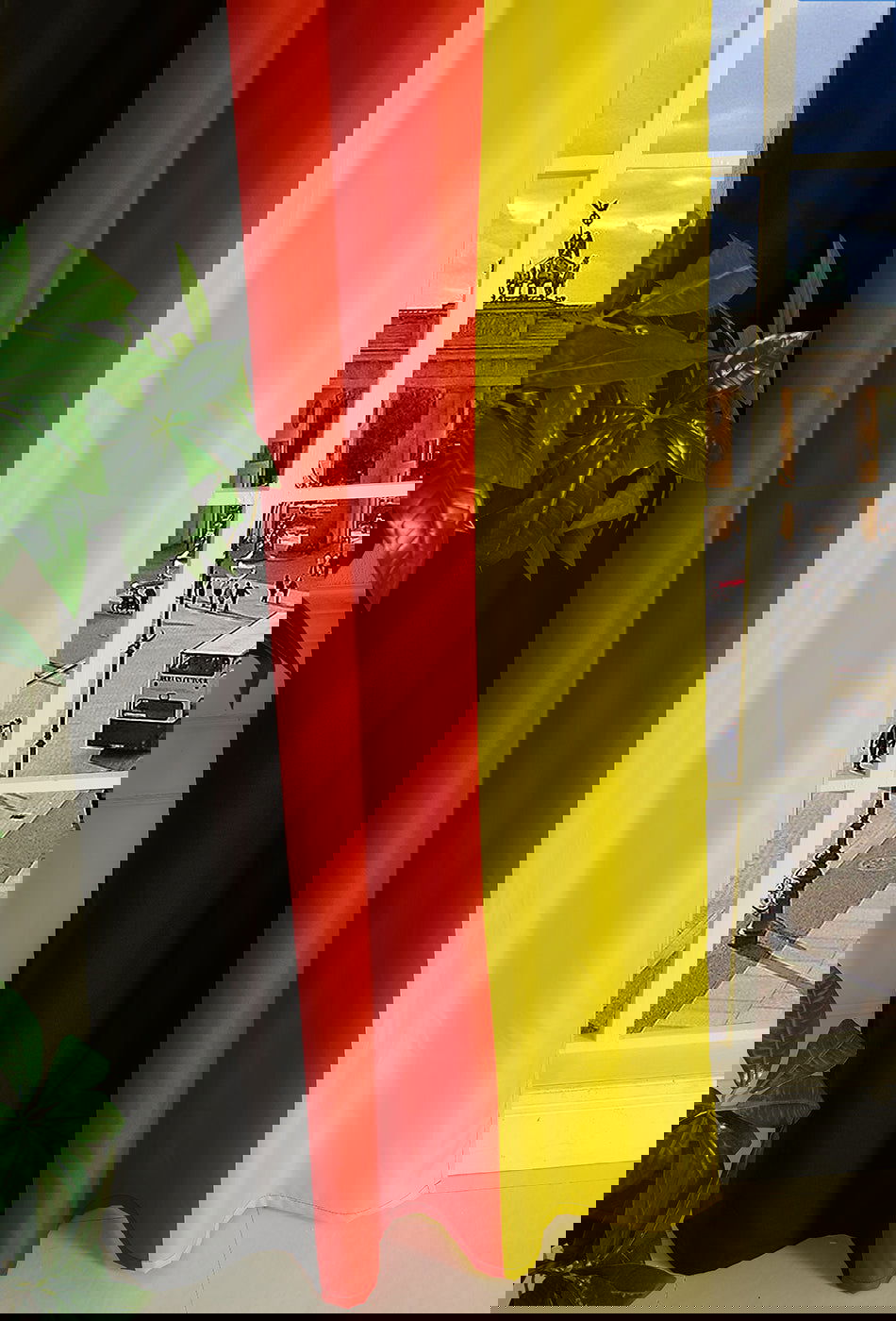 Gardine Vorhang Ösenschal  Flagge  Fußball Fan Flag Banner Landesfarben 20360 - Gardinenbox.de - 
