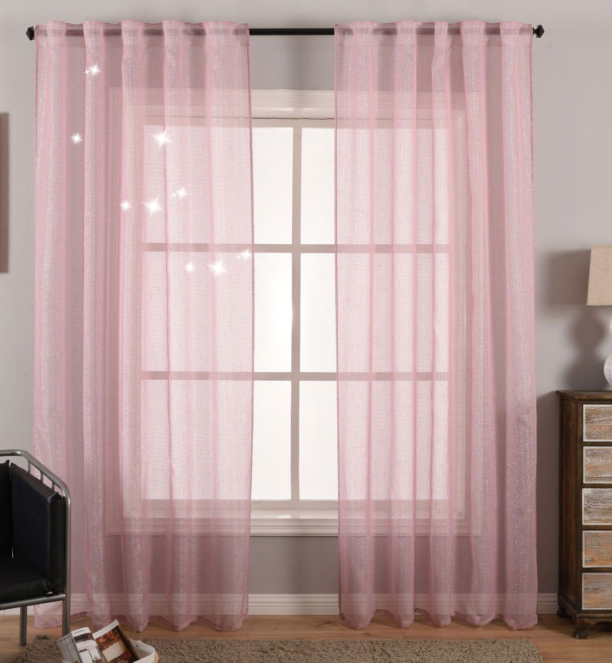 Gardine Vorhang Schal Transparent verdeckte Schlaufen Lurex Garn glänzend (Höhe x Breite cm) 204772 Pink 2 Stück HxB 245x140 cm Vorhang Set Gardine_Vorhang_Schal_Transparent_verdeckte_Schlaufen_Lurex_Garn_glanzend_Hohe_x_Breite_cm_204772_-_Gardinenbox.de_-_-3683444 | Gardinenbox.de