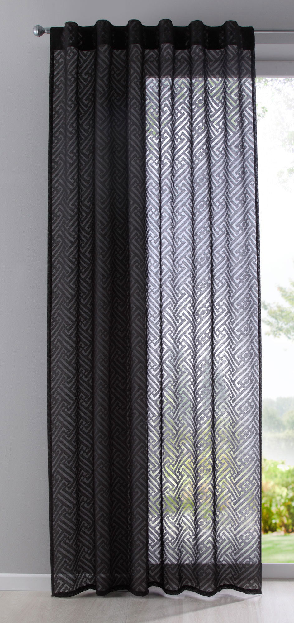 Gardine Vorhang Schal verdeckte Schlaufen Ausbrenner Qulität modern mit abstraktem Muster 63000 Schwarz Vorhang Gardine_Vorhang_Schal_verdeckte_Schlaufen_Ausbrenner_Qulitat_modern_mit_abstraktem_Muster_63000_-_Gardinenbox.de_-_-3683502 | Gardinenbox.de