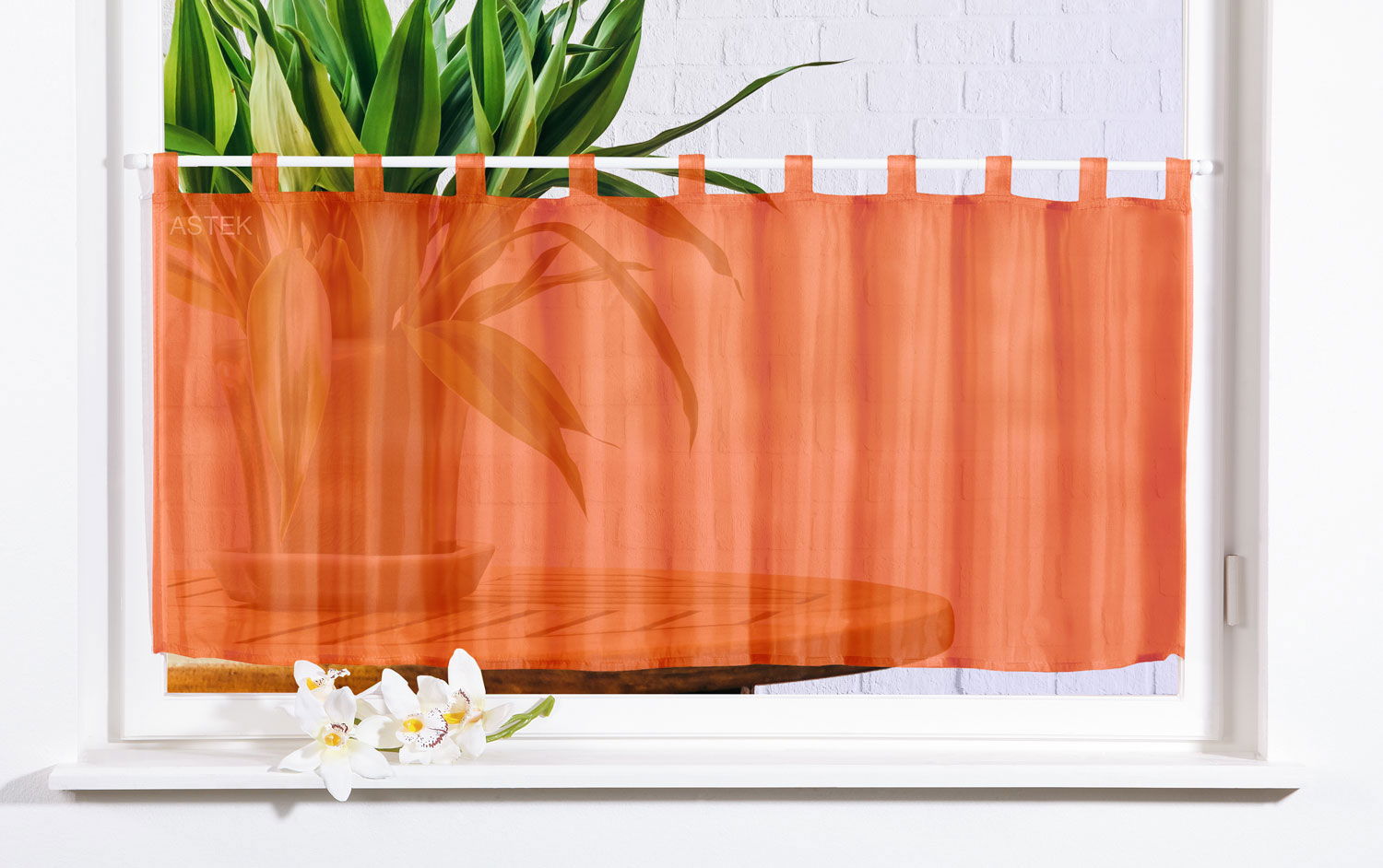 Gardinenbox Scheibengardine UNI Voile 61070 RotOrange Scheibengardine Gardinenbox_Scheibengardine_UNI_Voile_61070_-_Gardinenbox.de_-_-3683898 | Gardinenbox.de