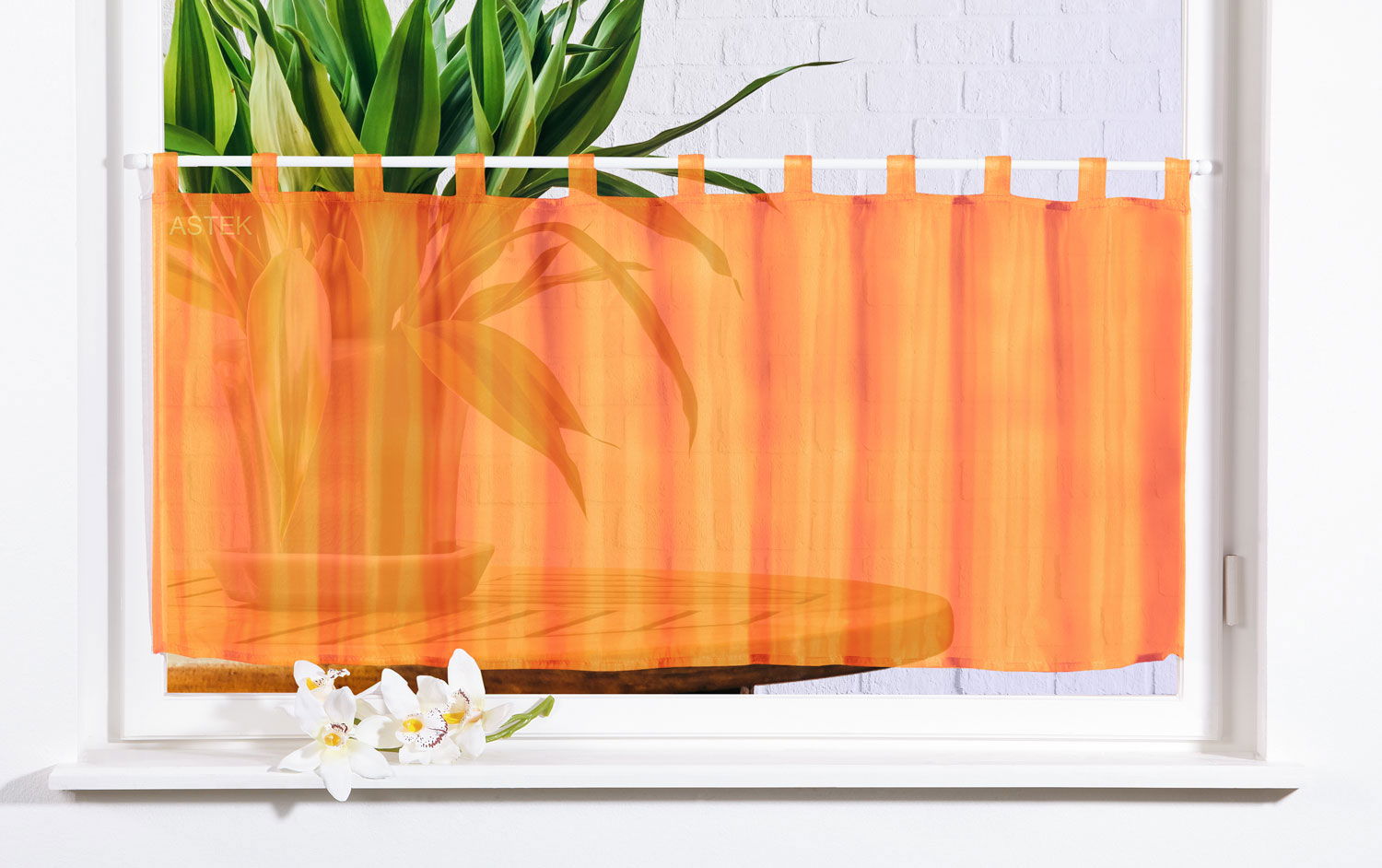 Gardinenbox Scheibengardine UNI Voile 61070 Orange Scheibengardine Gardinenbox_Scheibengardine_UNI_Voile_61070_-_Gardinenbox.de_-_-3683944 | Gardinenbox.de