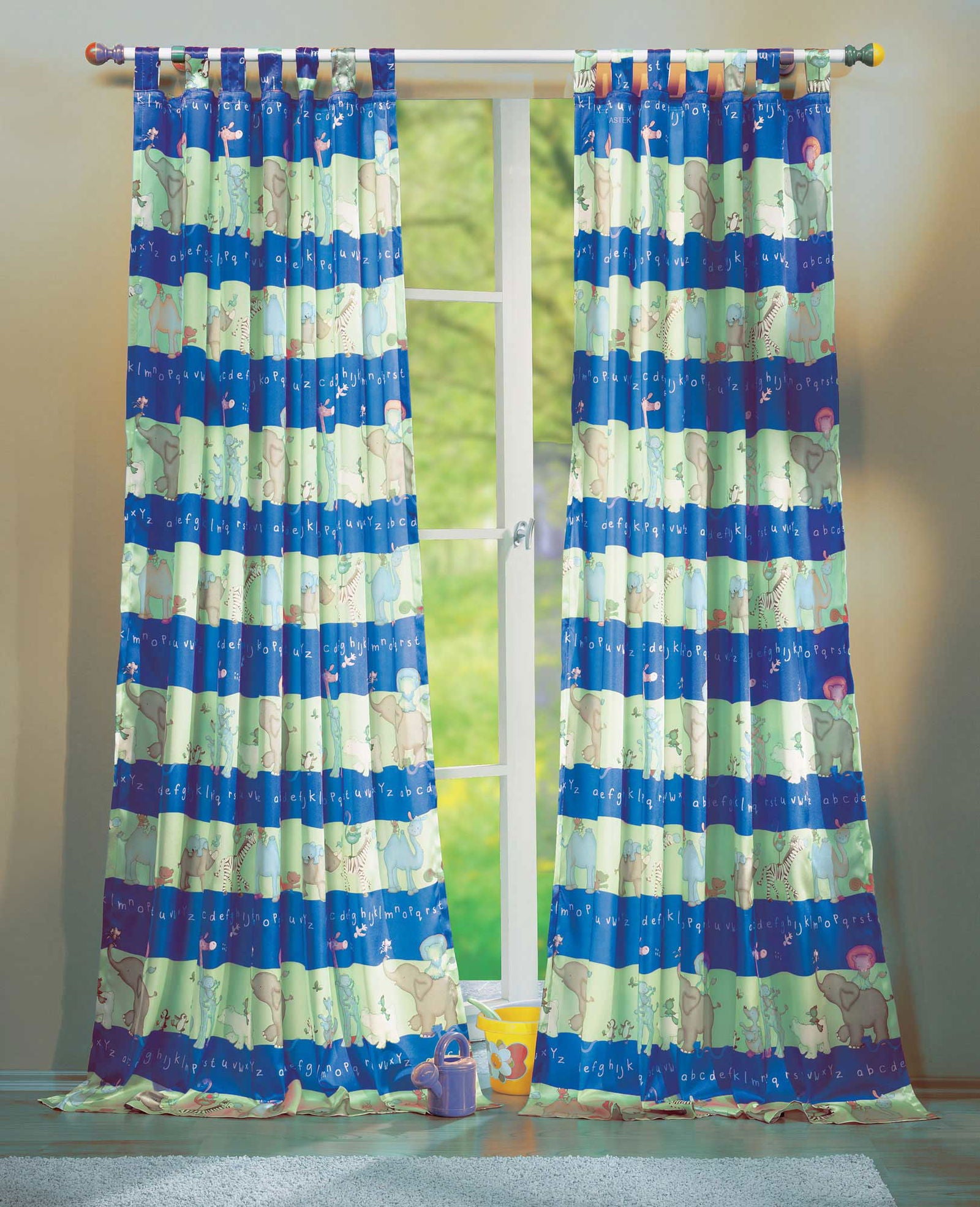 Kindergardinen mit süßen Tieren, Set besteht aus 2 Schlaufenschals und 2 Raffhalter 60010 Blau Gardinenschal Kindergardinen_mit_sussen_Tieren_Set_besteht_aus_2_Schlaufenschals_und_2_Raffhalter_60010_-_Gardinenbox.de_-_-3685711 | Gardinenbox.de