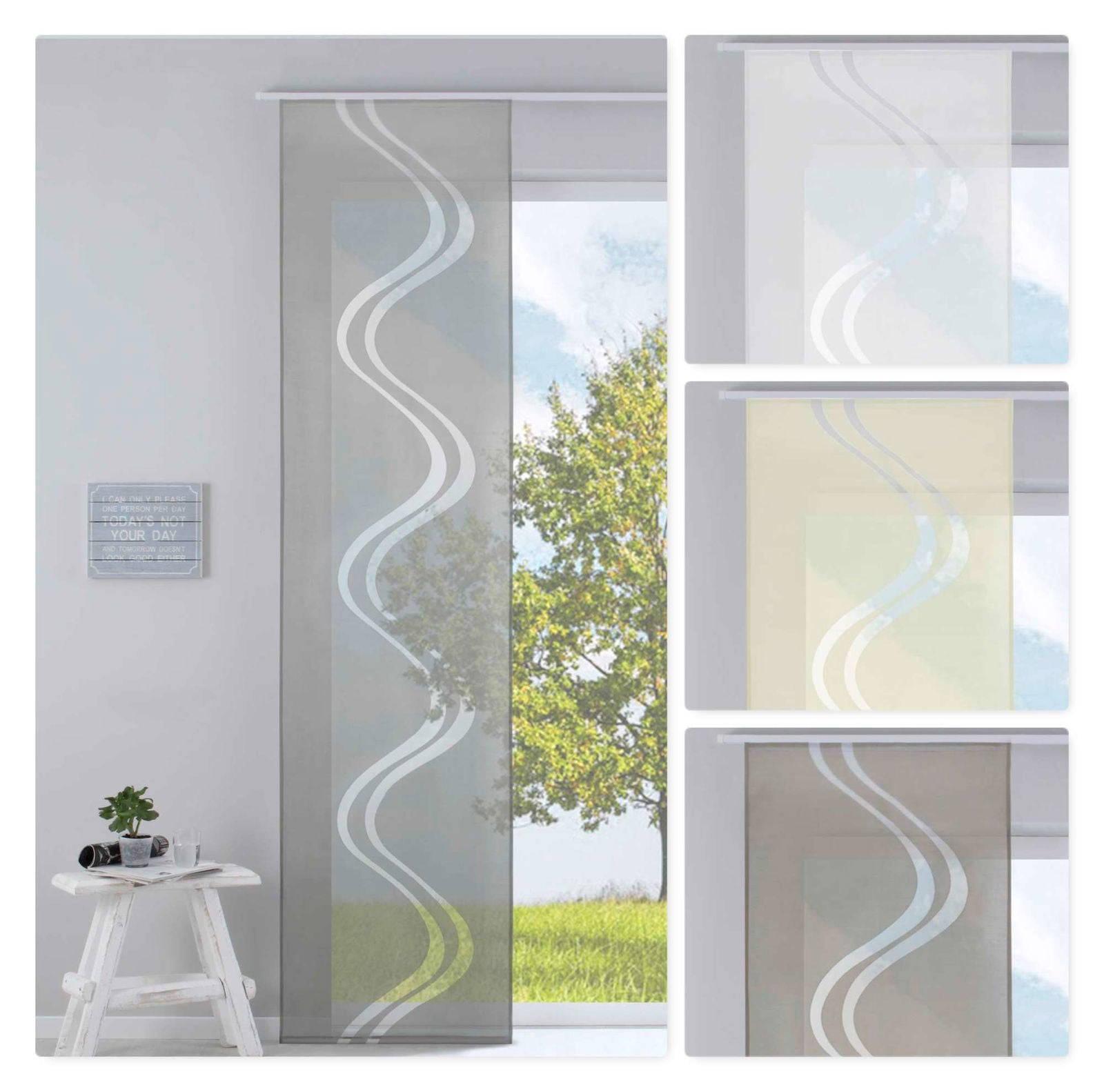 Moderner Flächenvorhang Raumtrenner Schiebegardine »Welle« aus hochwertigem Ausbrenner-Stoff mit Paneelwagen Beschwerungsstange 85615 Schiebegardine Moderner_Flachenvorhang_Raumtrenner_Schiebegardine_Welle_aus_hochwertigem_Ausbrenner-Stoff_mit_Paneelwagen_Beschwerungsstange_85615_-_Gardinenbox.de_-_-3686852 | Gardinenbox.de