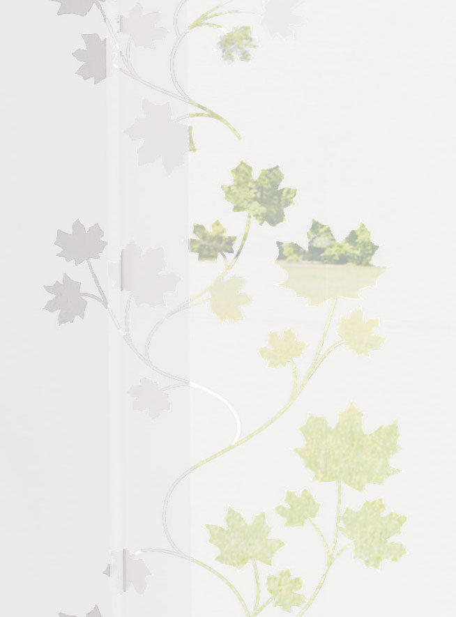 Moderner Flächenvorhang Schiebegardine Leaf aus hochwertigem Ausbrenner-Stoff mit Klettband 85610 - Gardinenbox.de - 