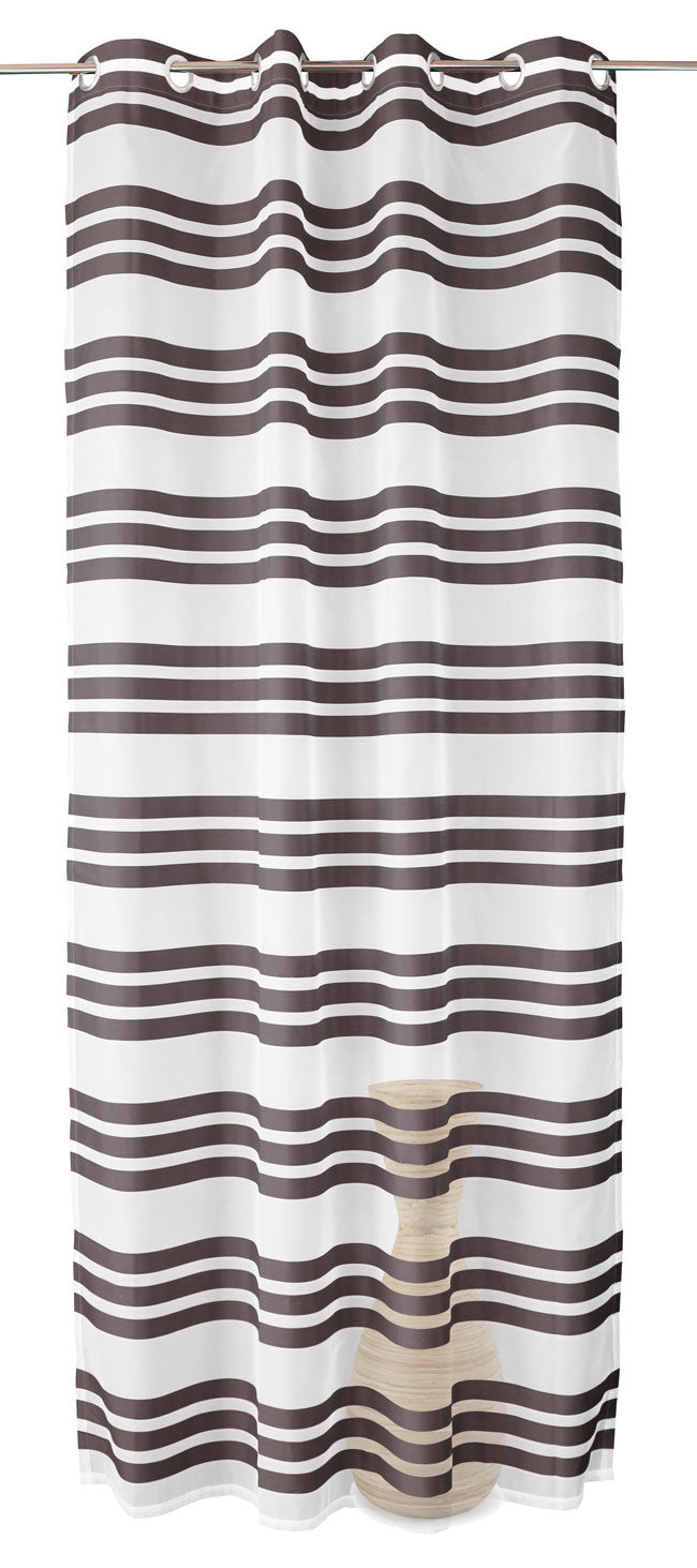Ösen Schal transparent Organza Gardine mit Querstreifen 89133 Anthrazit 243 x140 (HxB) Gardinenschal Osen_Schal_transparent_Organza_Gardine_mit_Querstreifen_89133_-_Gardinenbox.de_-_-3687164 | Gardinenbox.de