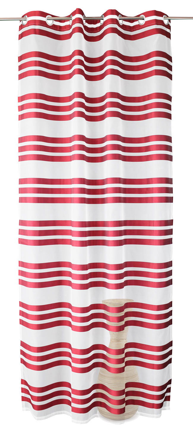 Ösen Schal transparent Organza Gardine mit Querstreifen 89133 Rot 243 x140 (HxB) Gardinenschal Osen_Schal_transparent_Organza_Gardine_mit_Querstreifen_89133_-_Gardinenbox.de_-_-3687171 | Gardinenbox.de