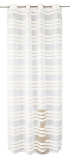 Ösen Schal transparent Organza Gardine mit Querstreifen 89133 - Gardinenbox.de - 
