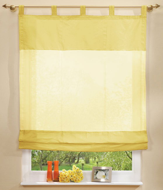 Raffrollo, 170x120cm Voile mit Taftbordüre 20312 Gelb Raffrollo Raffrollo_170x120cm_Voille_mit_Taftbordure_20312_-_Gardinenbox.de_-_-3688156 | Gardinenbox.de