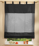 Raffrollo, 170x120cm Voile mit Taftbordüre 20312 Schwarz Raffrollo Raffrollo_170x120cm_Voille_mit_Taftbordure_20312_-_Gardinenbox.de_-_-3688161 | Gardinenbox.de