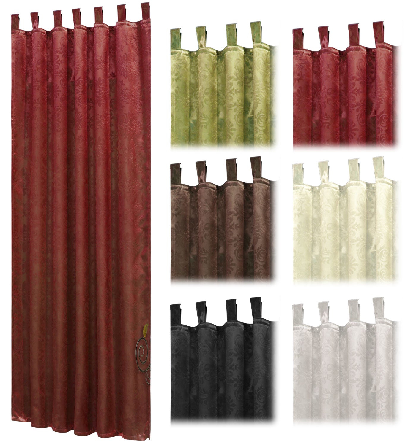 Satin Emboss / Reliefprägung bemustert Vorhang Gardine Barock -20380- Blickdicht zum Verdunkeln mit Schlaufen und eingenähtem Kräuselband, (Höhe x Breite in cm) 20380 Vorhang Satin_Emboss_-_Reliefpragung_bemustert_Vorhang_Gardine_Barock_-20380-_Blickdicht_zum_Verdunkeln_mit_Schlaufen_und_eingenahtem_Krauselband_Hohe_x_Breite_in_cm_20380_-_Gardinenbox. | Gardinenbox.de