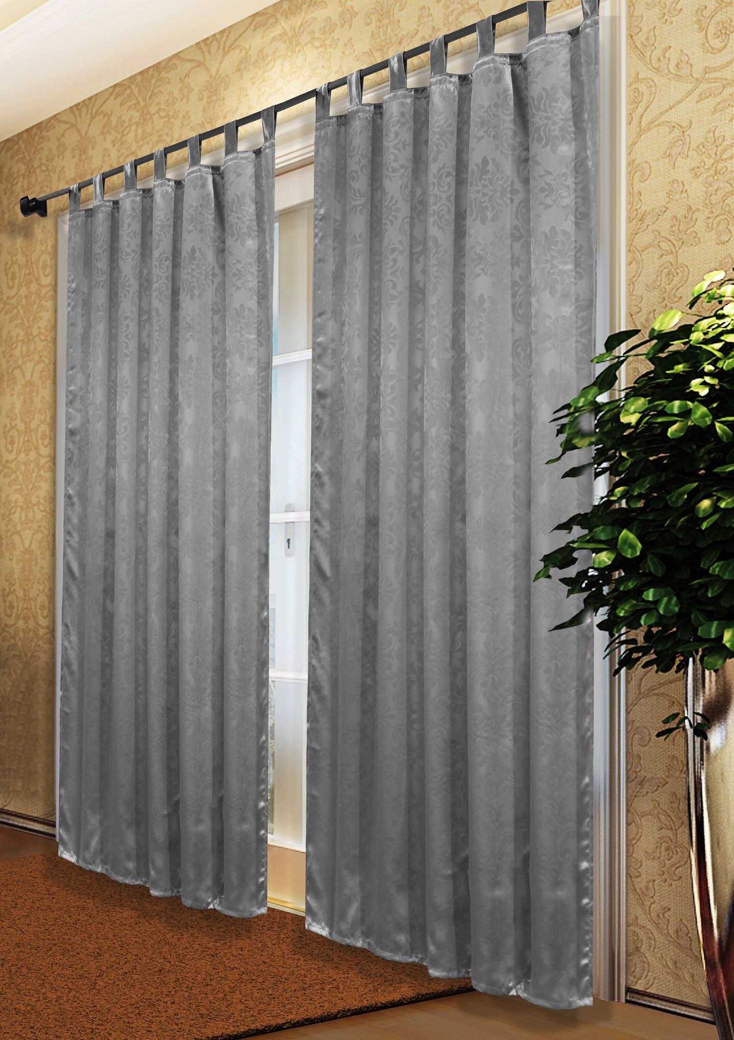 Satin Emboss / Reliefprägung bemustert Vorhang Gardine Barock -20380- Blickdicht zum Verdunkeln mit Schlaufen und eingenähtem Kräuselband, (Höhe x Breite in cm) 20380 Silber Vorhang Satin_Emboss_-_Reliefpragung_bemustert_Vorhang_Gardine_Barock_-20380-_Blickdicht_zum_Verdunkeln_mit_Schlaufen_und_eingenahtem_Krauselband_Hohe_x_Breite_in_cm_20380_-_Gardinenbox._9e417934-4a61-472b-b4ab-87272ba3c473 | Gardinenbox.de